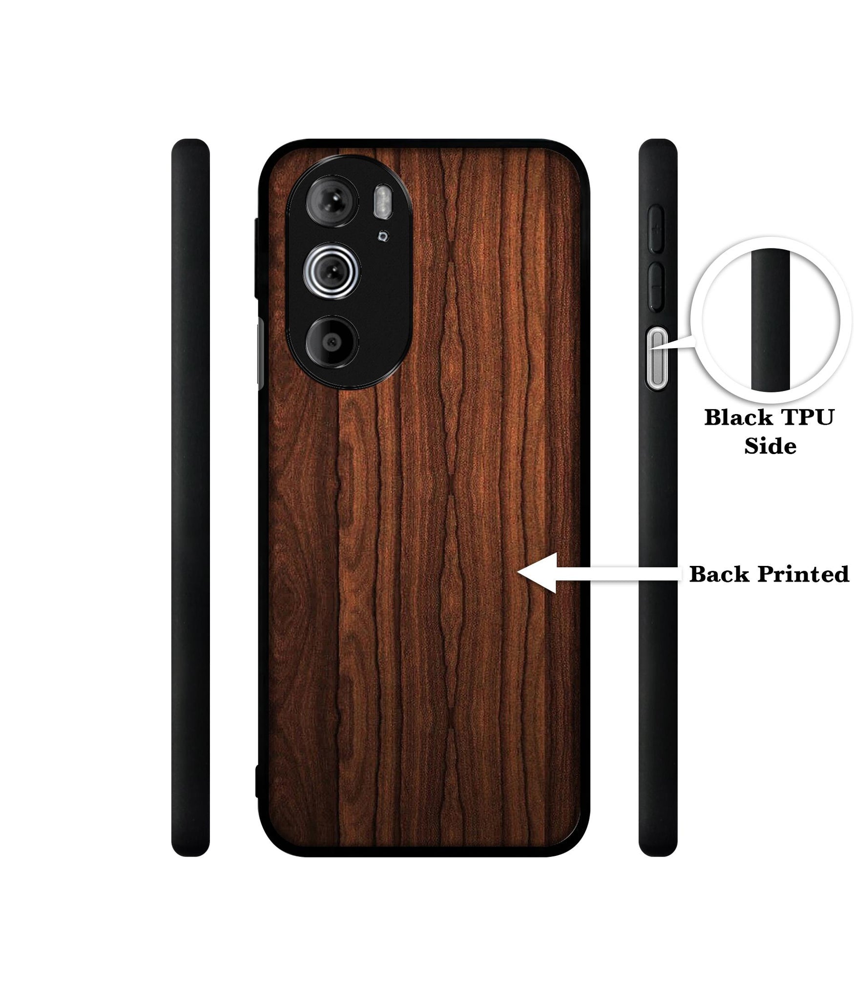Brown Wooden Texture Designer 2D Printed Back Case Cover for Motorola edge 30 Pro 5G