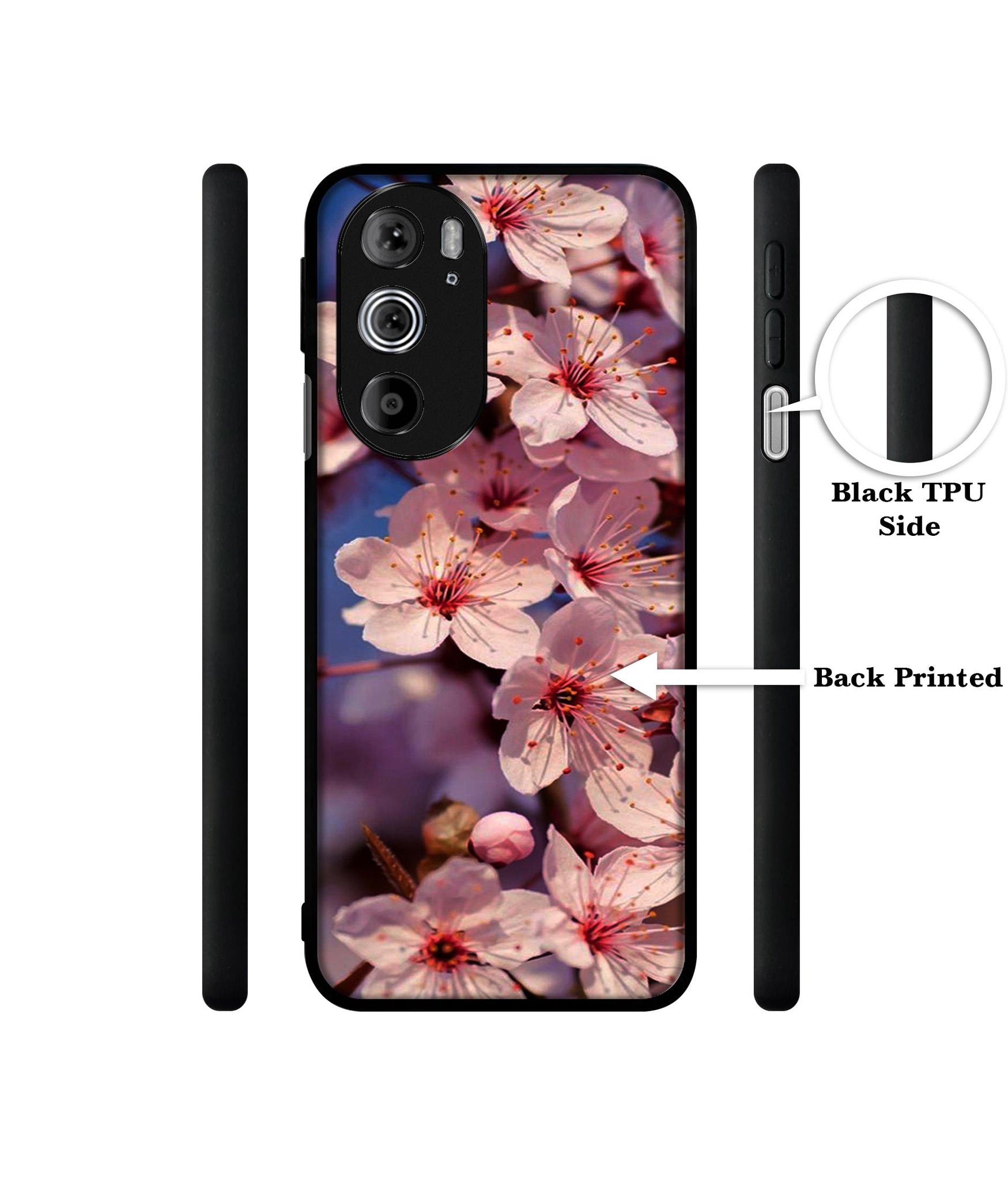 Pink Flowers Pattern Designer 2D Printed Back Case Cover for Motorola edge 30 Pro 5G