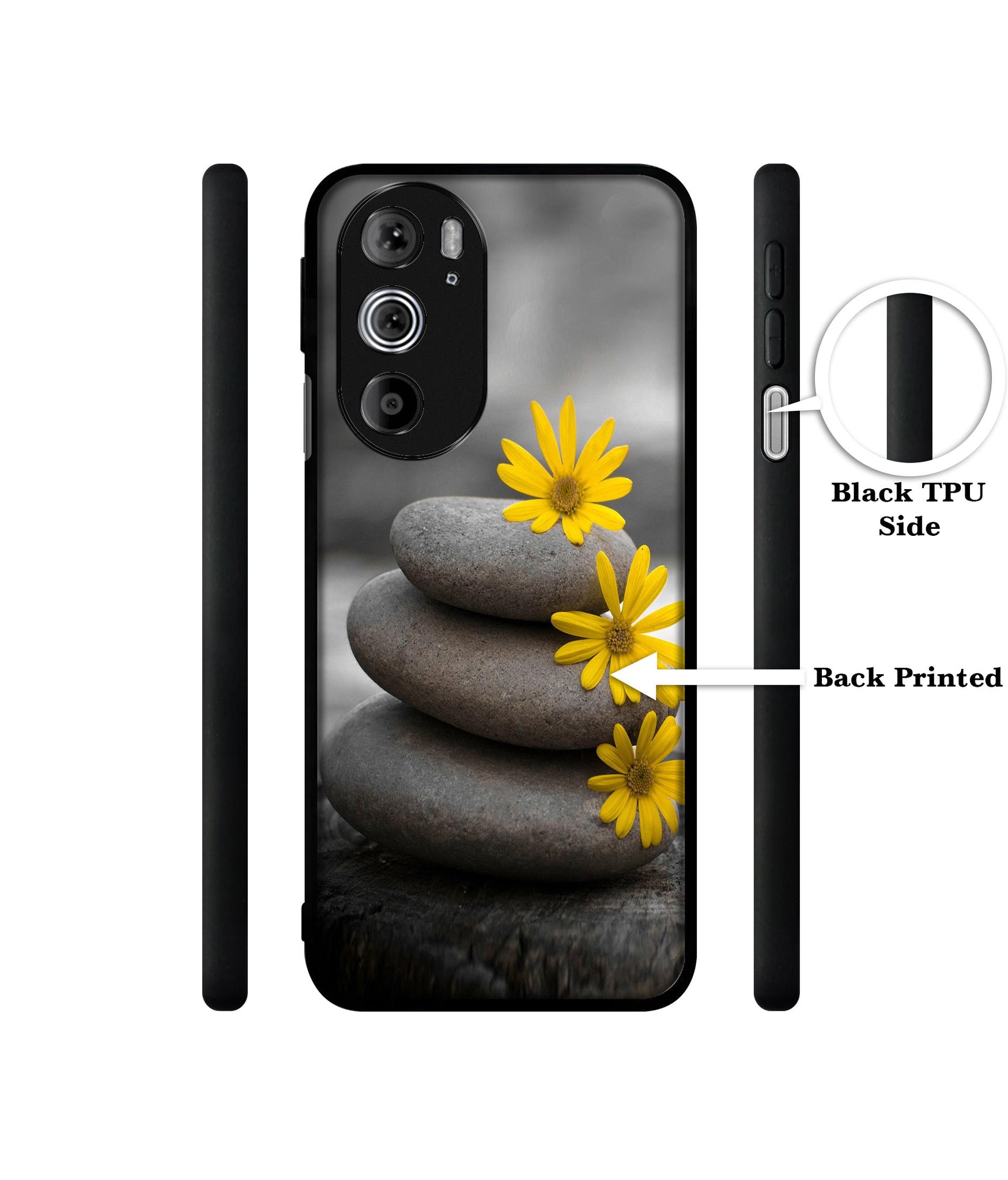 Stones And Flower Designer 2D Printed Back Case Cover for Motorola edge 30 Pro 5G