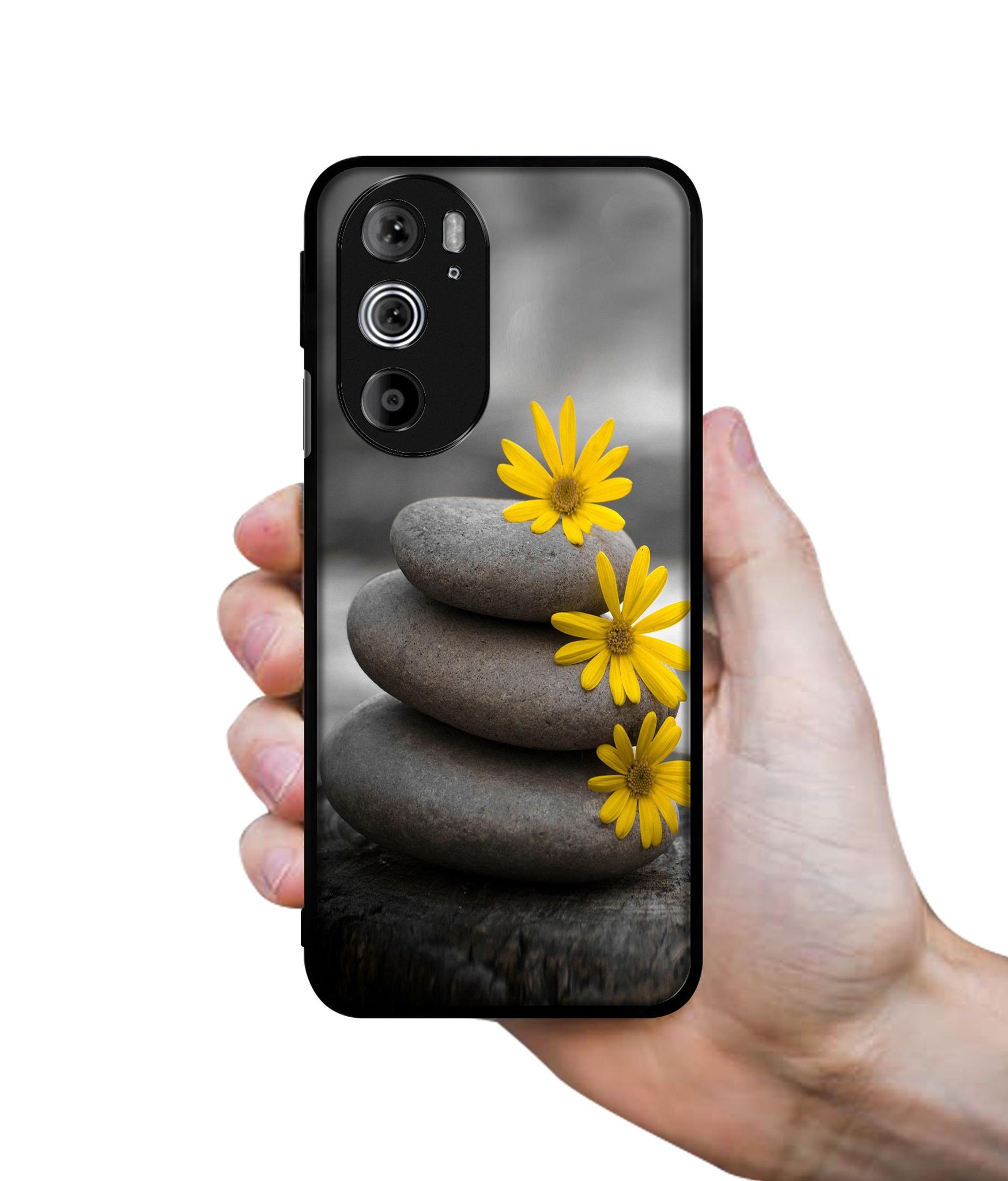 Stones And Flower Designer 2D Printed Back Case Cover for Motorola edge 30 Pro 5G