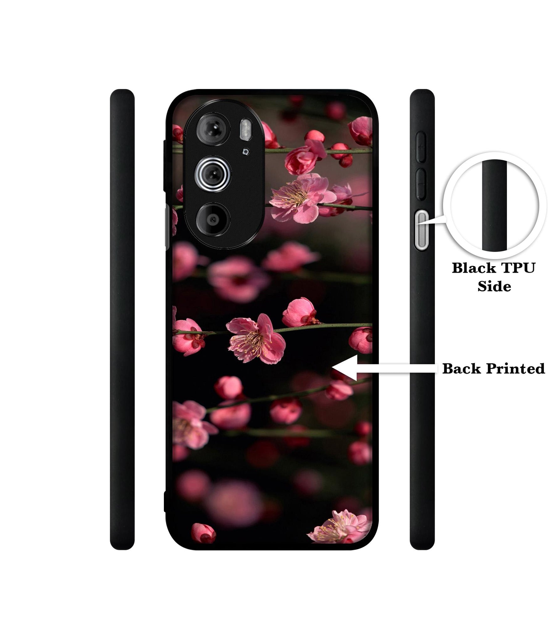 Pink Flowers Designer 2D Printed Back Case Cover for Motorola edge 30 Pro 5G