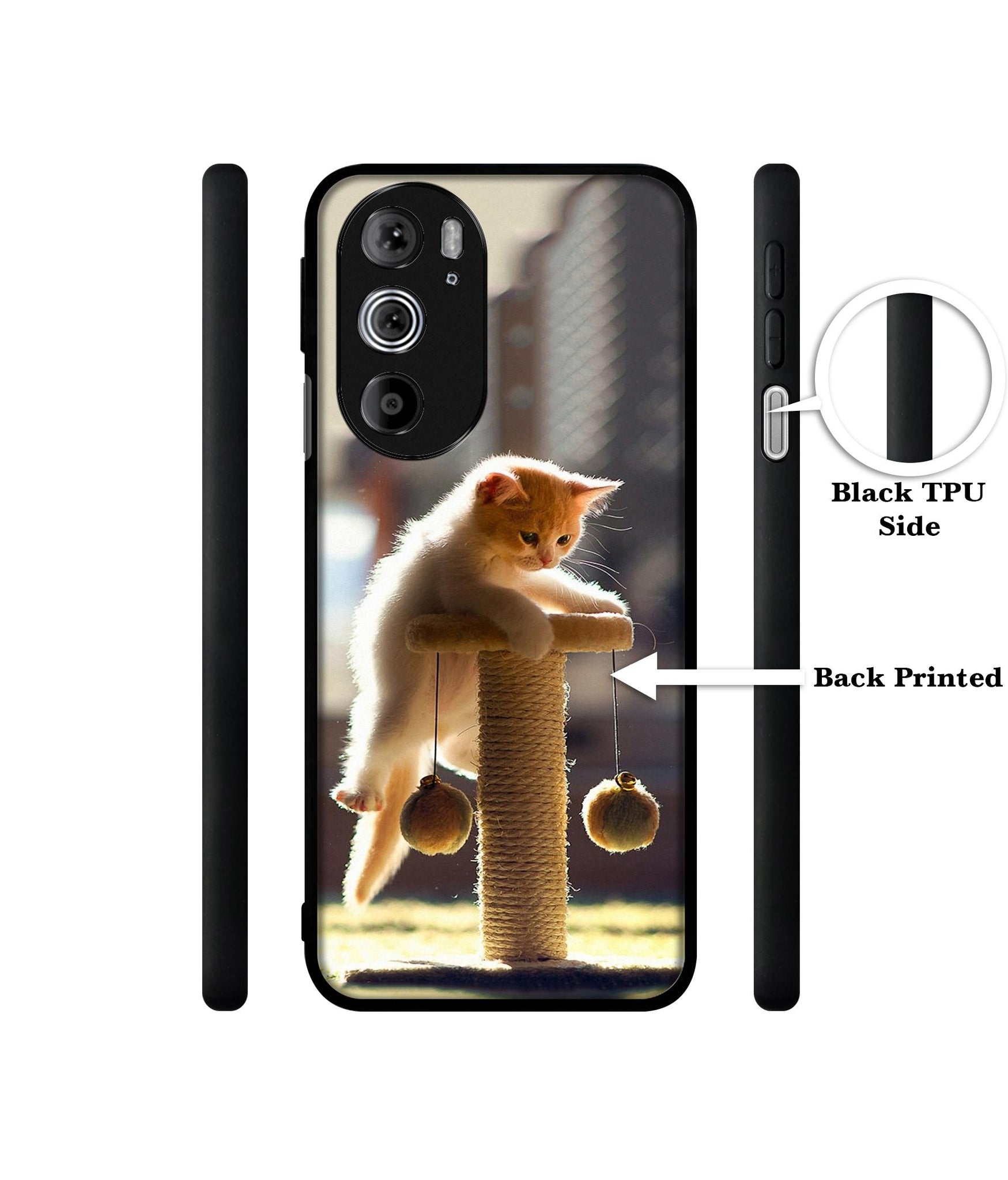 Cat Climbing Designer 2D Printed Back Case Cover for Motorola edge 30 Pro 5G