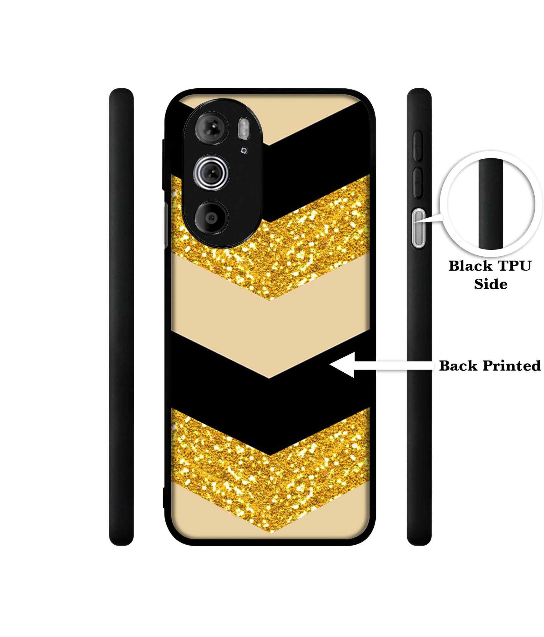 Black & Gold Designer 2D Printed Back Case Cover for Motorola edge 30 Pro 5G