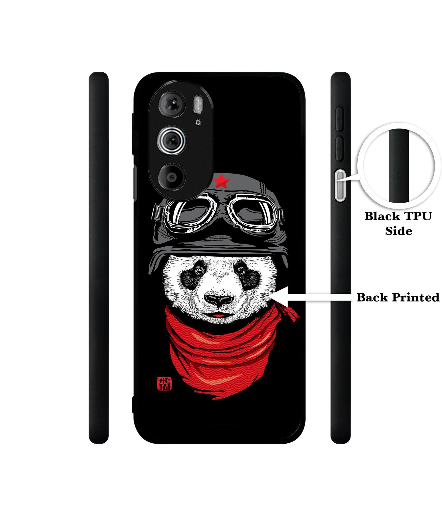 Biker Panda Designer 2D Printed Back Case Cover for Motorola edge 30 Pro 5G