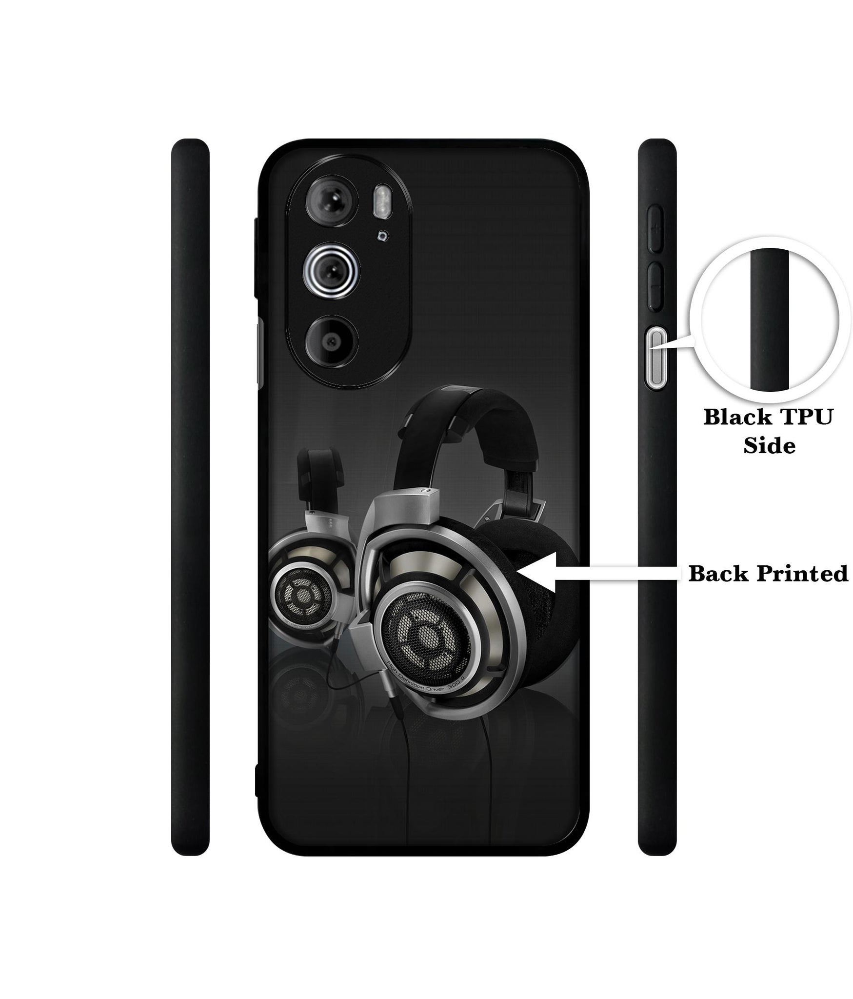 Head Phone Designer 2D Printed Back Case Cover for Motorola edge 30 Pro 5G