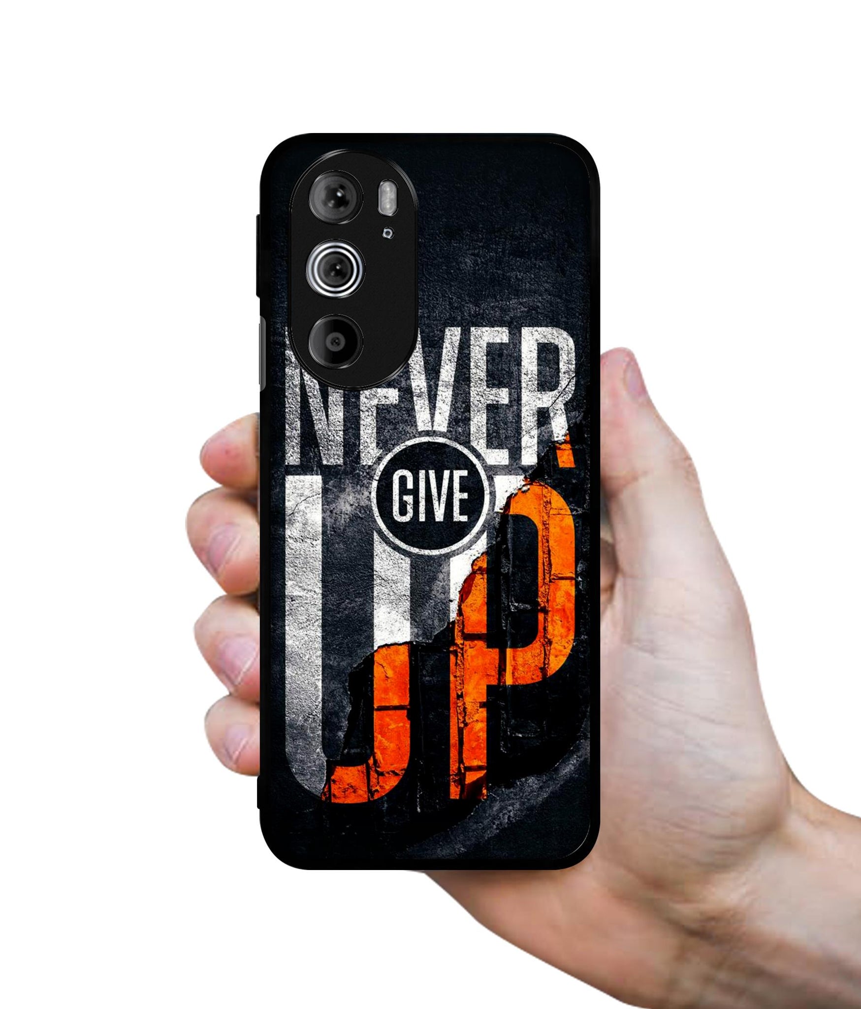Never Give Up Designer 2D Printed Back Case Cover for Motorola edge 30 Pro 5G