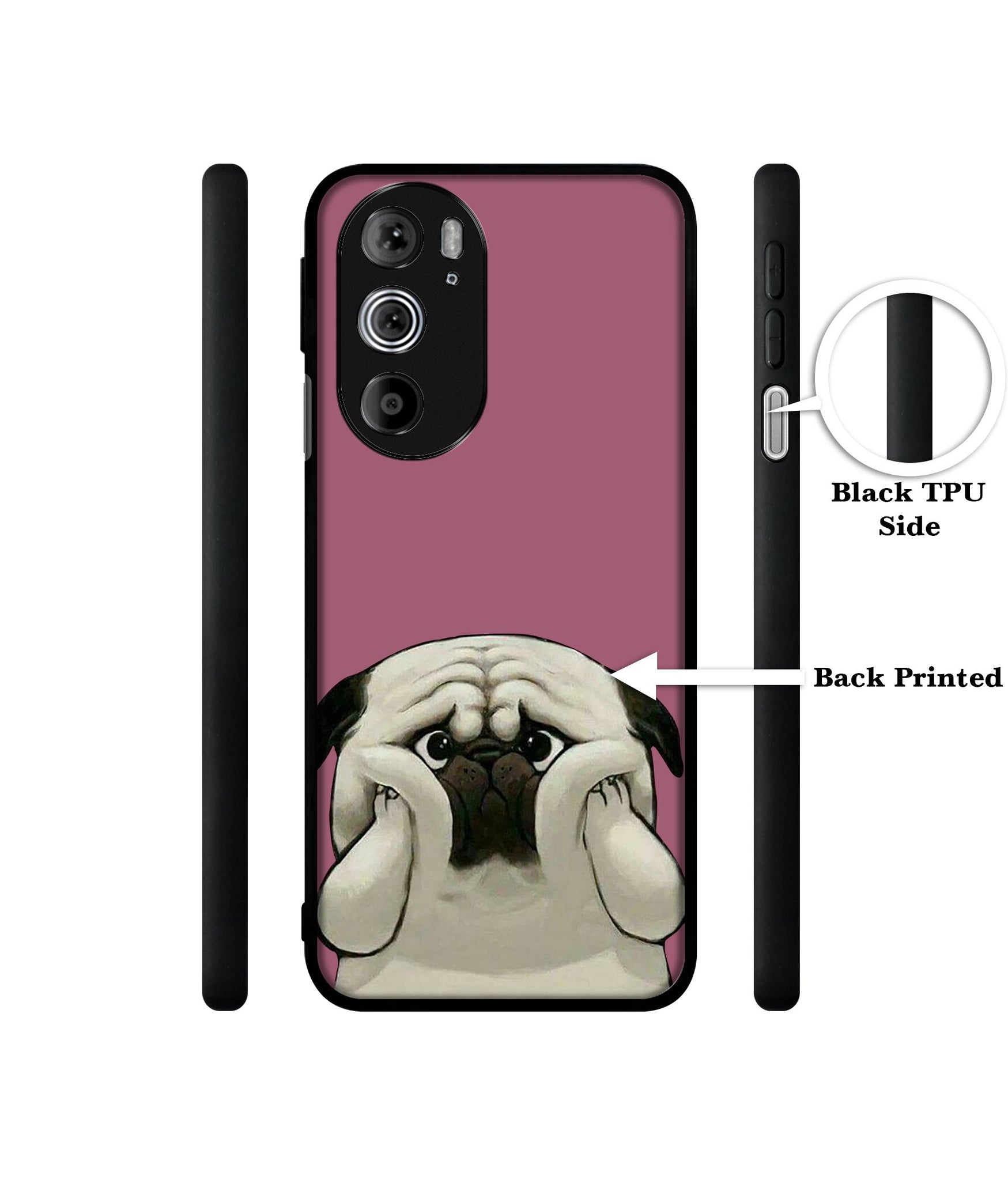 Cute Pug Holding Big Cheeks Designer 2D Printed Back Case Cover for Motorola edge 30 Pro 5G