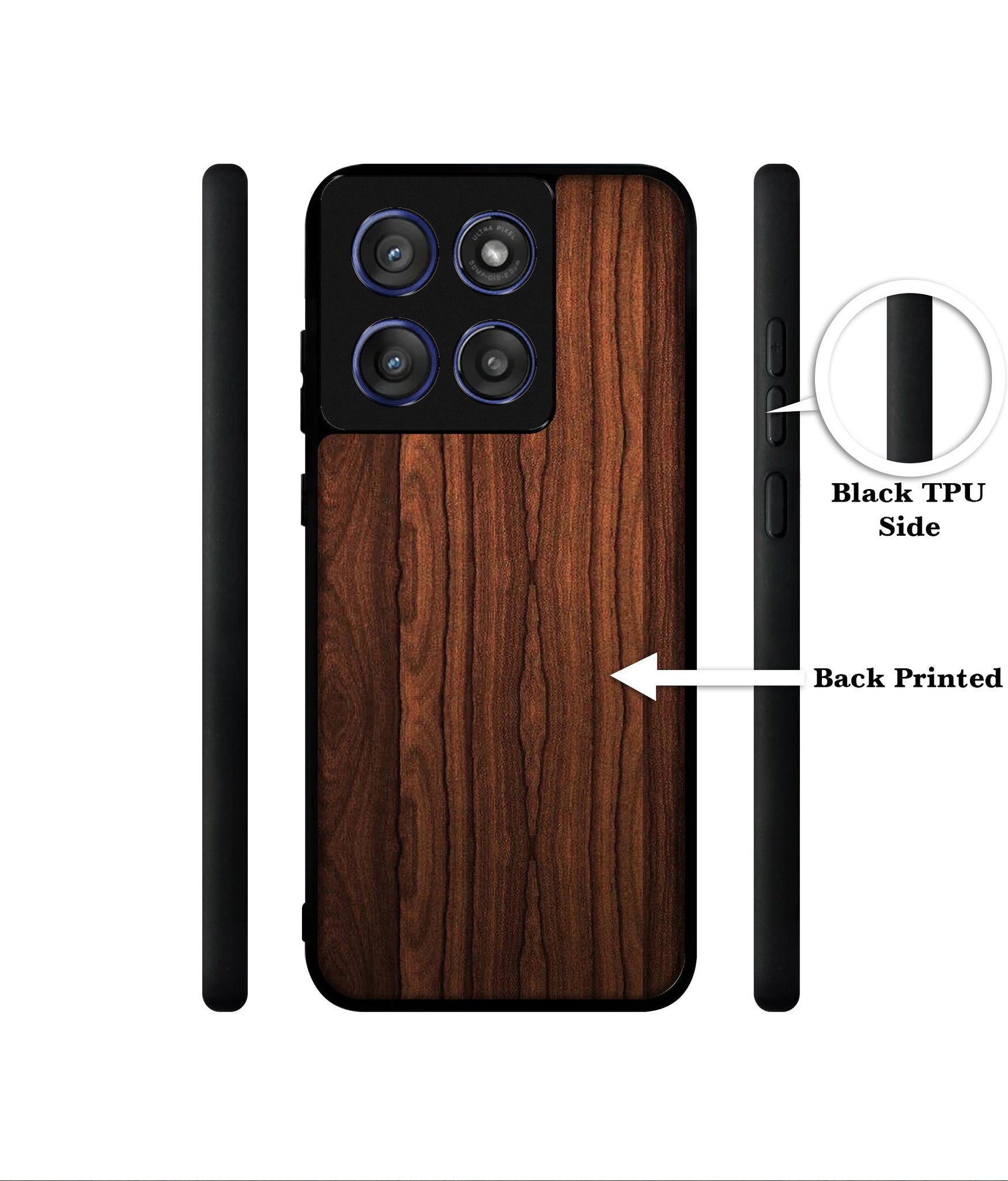 Brown Wooden Texture Designer 2D Printed Back Case Cover for Motorola Edge 60 Stylus 5G