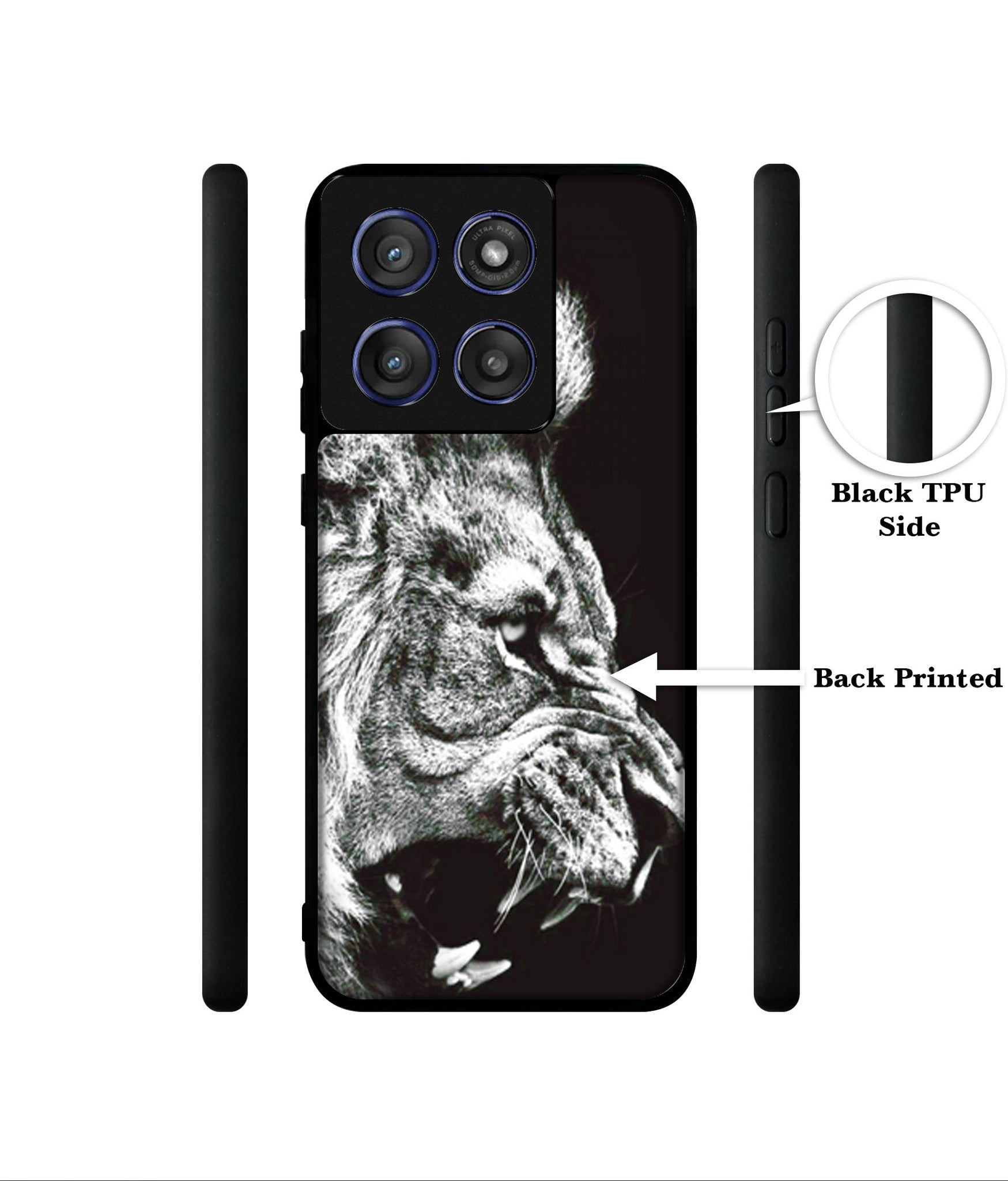 Angry Lion Designer 2D Printed Back Case Cover for Motorola Edge 60 Stylus 5G