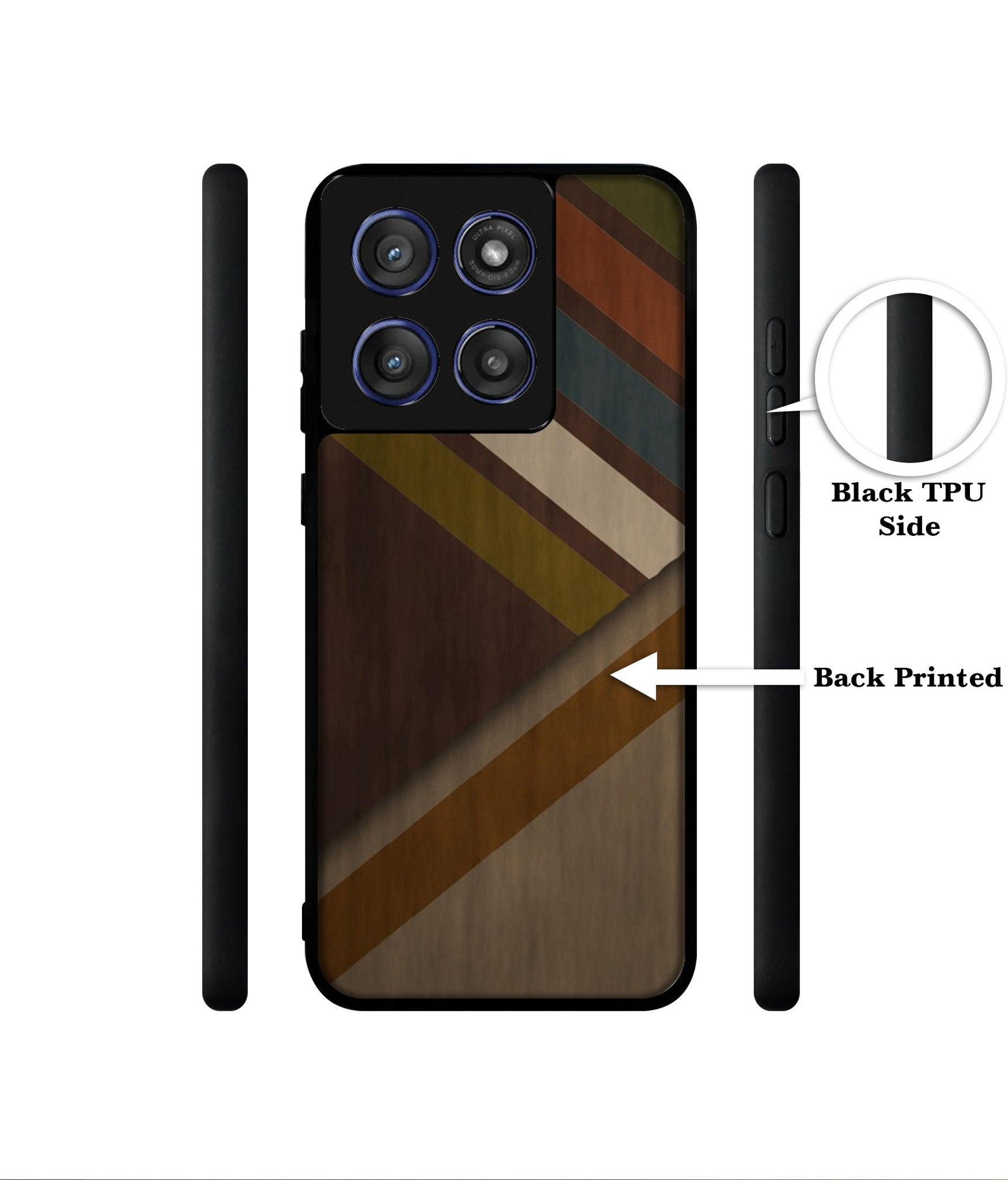 Colorful Wooden Pattern Designer 2D Printed Back Case Cover for Motorola Edge 60 Stylus 5G