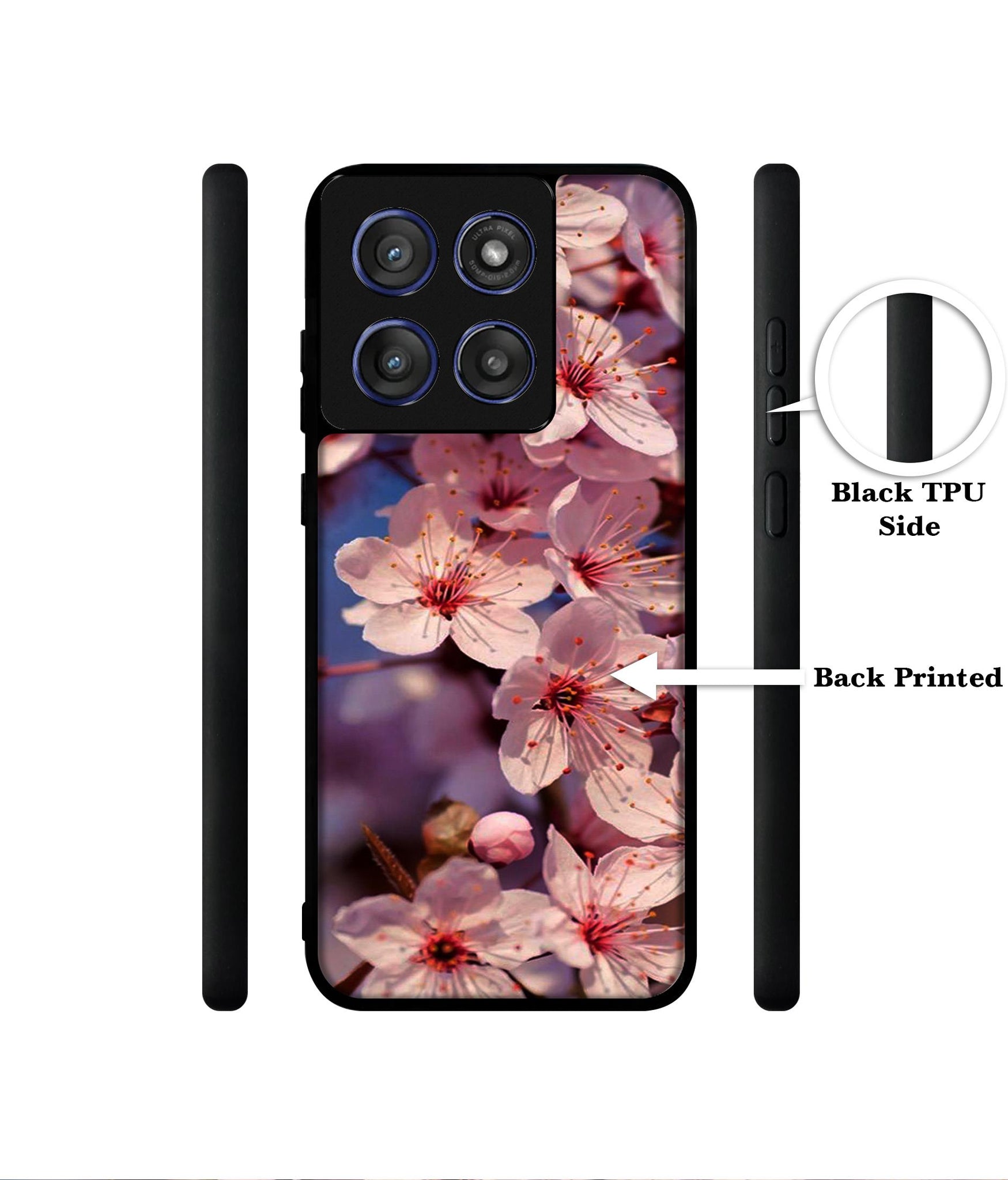 Pink Flowers Pattern Designer 2D Printed Back Case Cover for Motorola Edge 60 Stylus 5G