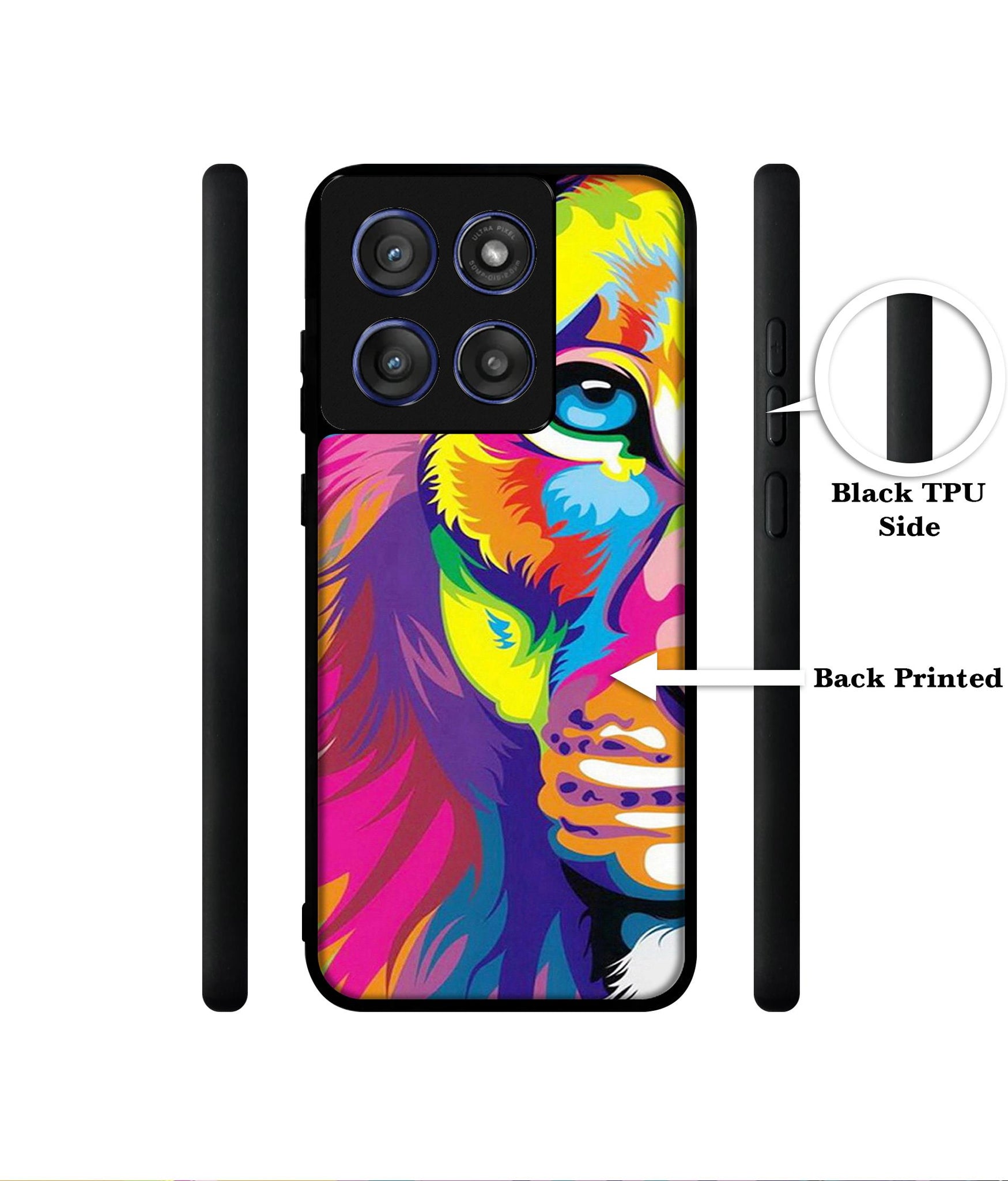 Lion Designer 2D Printed Back Case Cover for Motorola Edge 60 Stylus 5G