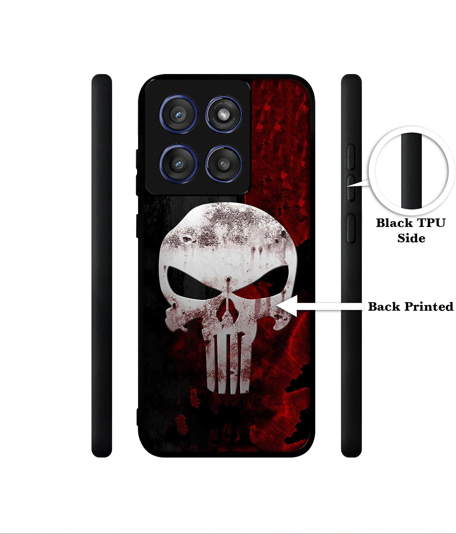 Punisher Skull Designer 2D Printed Back Case Cover for Motorola Edge 60 Stylus 5G