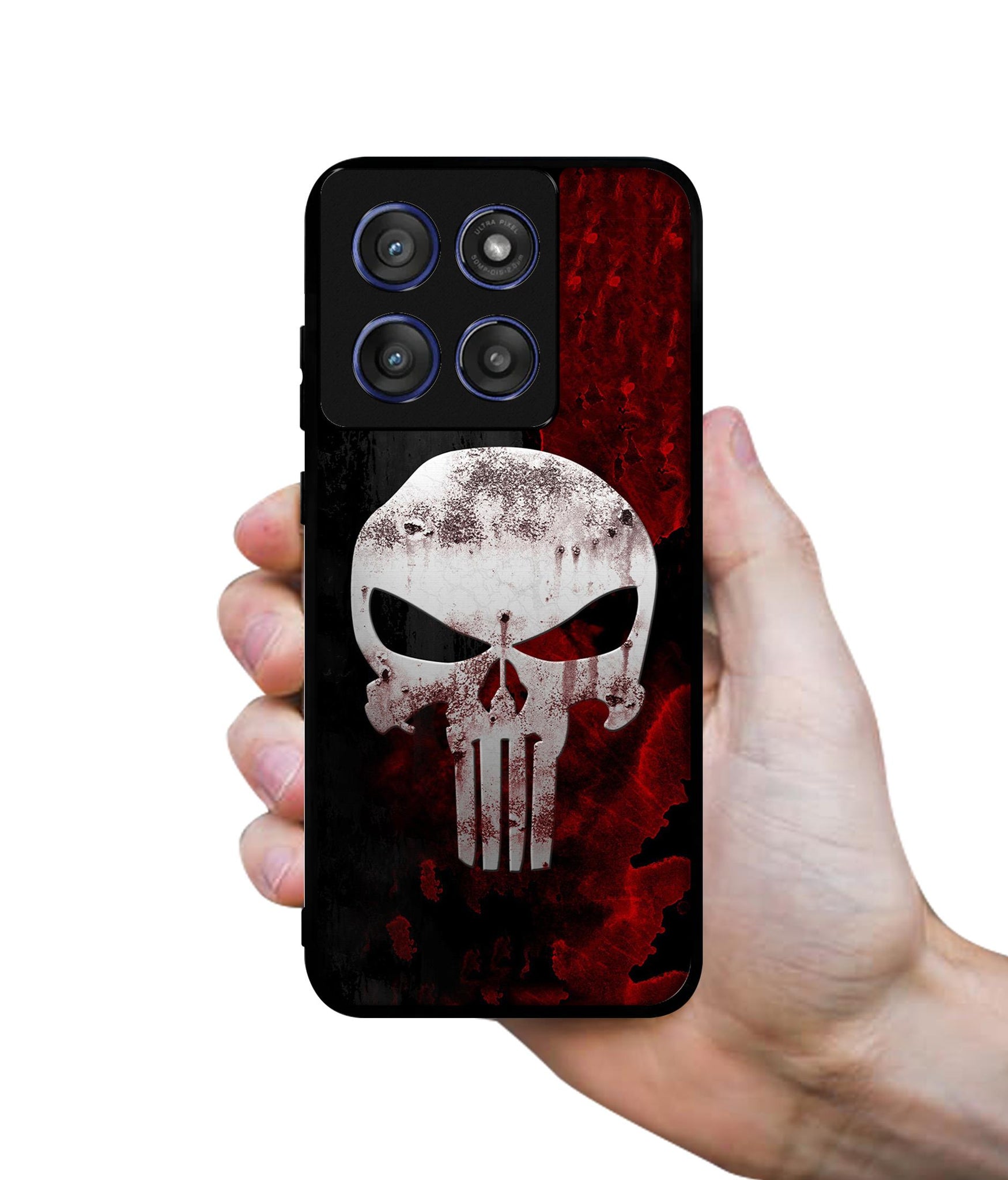 Punisher Skull Designer 2D Printed Back Case Cover for Motorola Edge 60 Stylus 5G