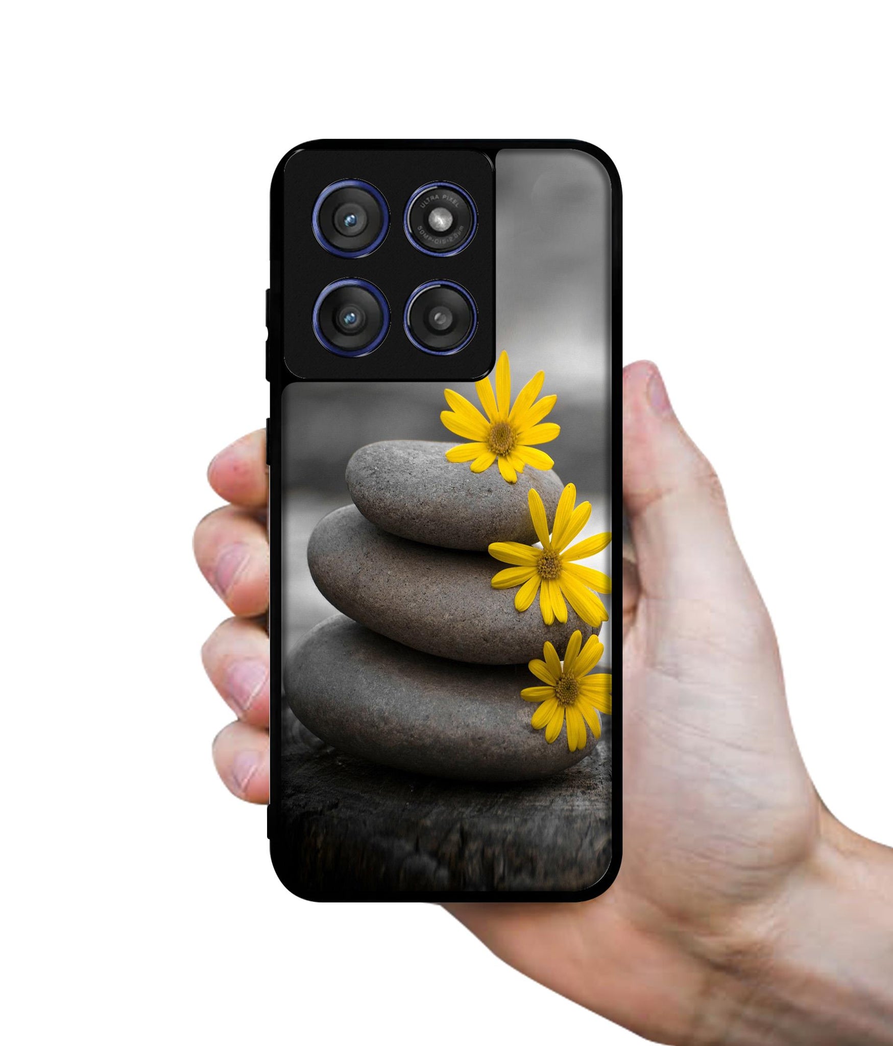 Stones And Flower Designer 2D Printed Back Case Cover for Motorola Edge 60 Stylus 5G