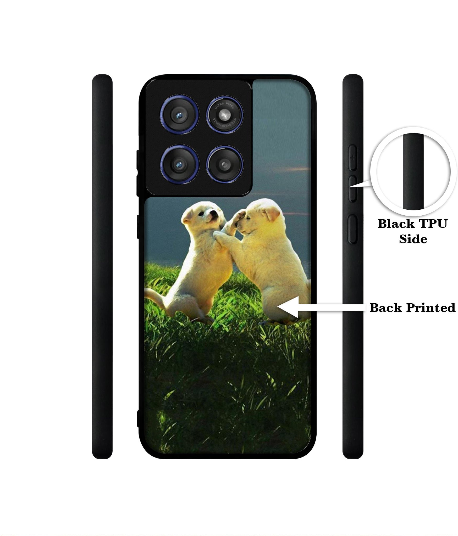 Puppy Couple Sunset Designer 2D Printed Back Case Cover for Motorola Edge 60 Stylus 5G