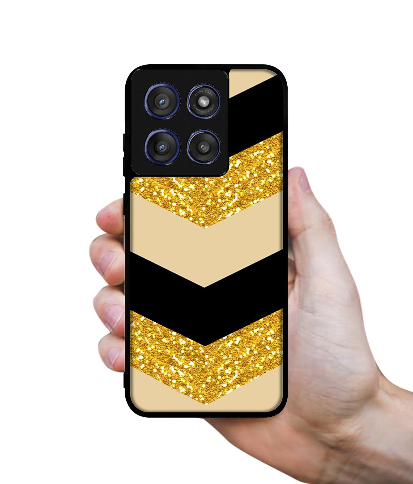 Black & Gold Designer 2D Printed Back Case Cover for Motorola Edge 60 Stylus 5G