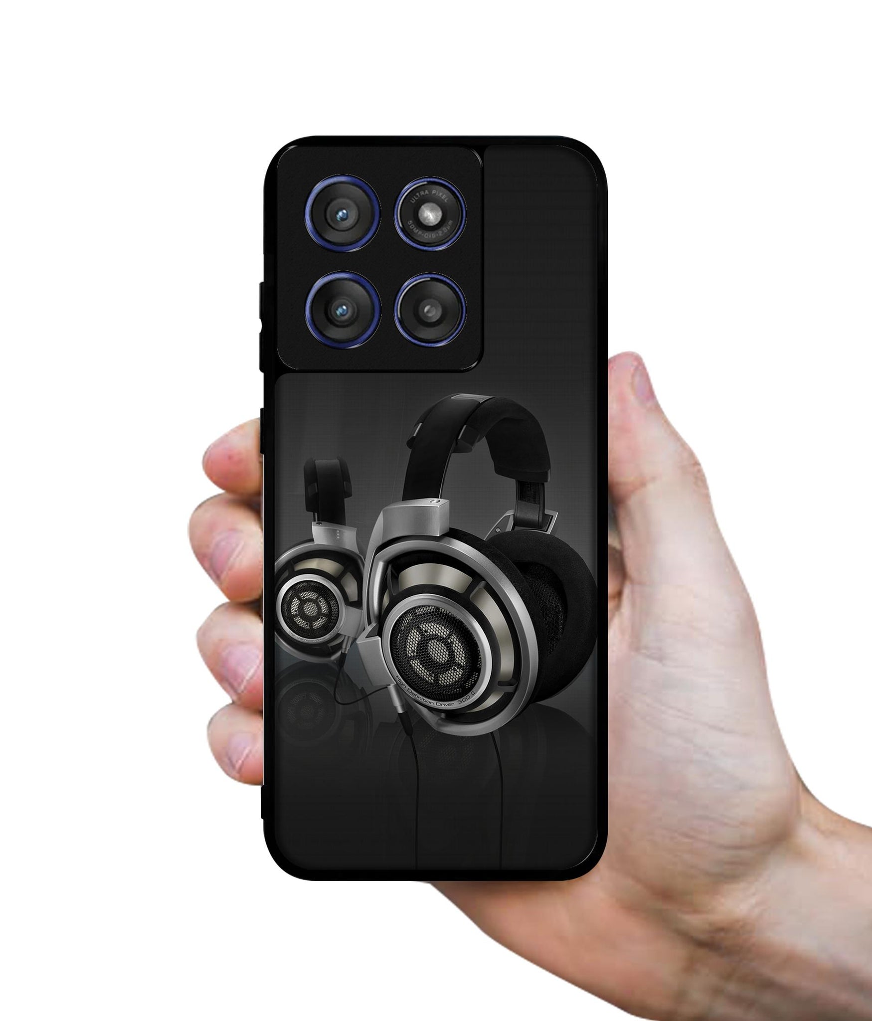 Head Phone Designer 2D Printed Back Case Cover for Motorola Edge 60 Stylus 5G