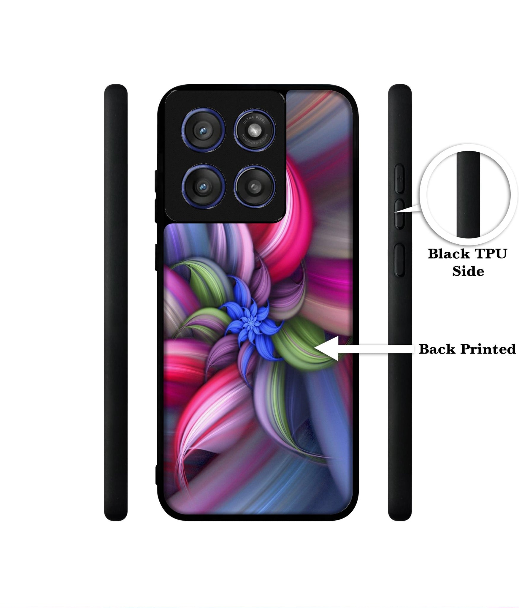 Colorful Flower Designer 2D Printed Back Case Cover for Motorola Edge 60 Stylus 5G