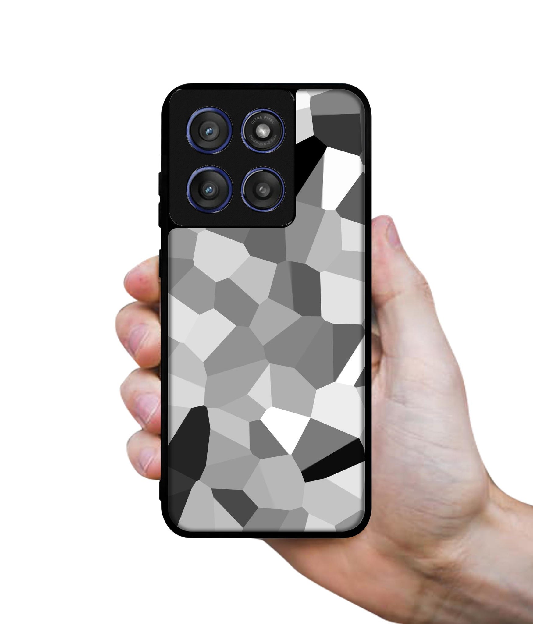 Black & White Mathematical Shape Designer 2D Printed Back Case Cover for Motorola Edge 60 Stylus 5G