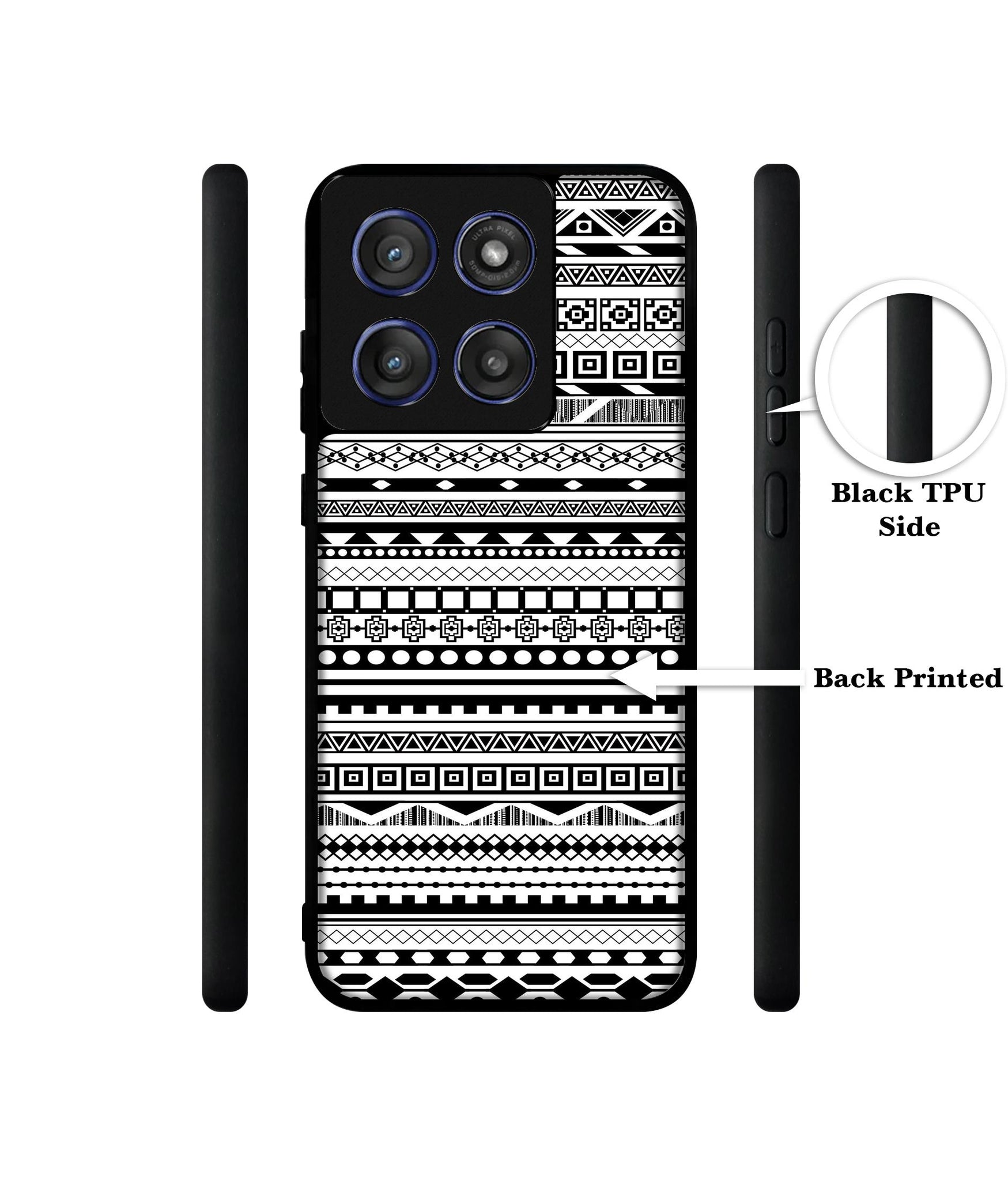 Black & White Patterns Designer 2D Printed Back Case Cover for Motorola Edge 60 Stylus 5G