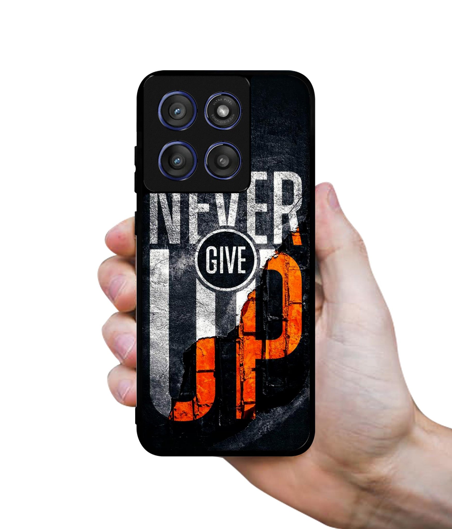 Never Give Up Designer 2D Printed Back Case Cover for Motorola Edge 60 Stylus 5G