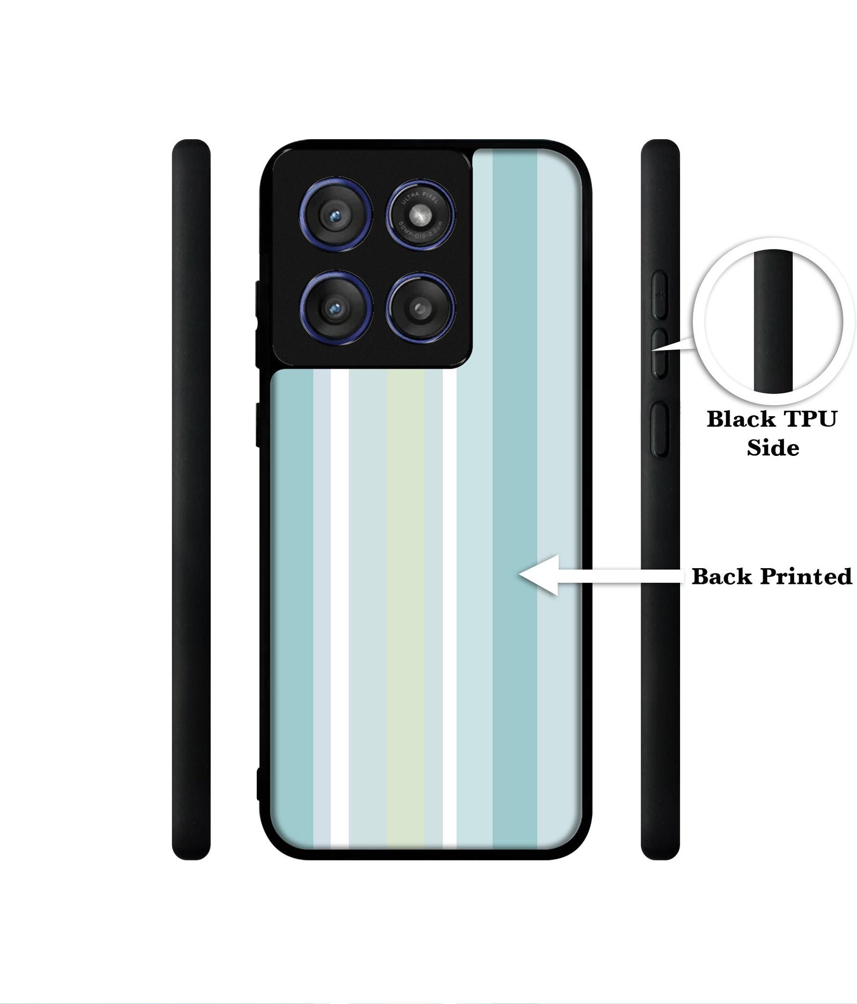 Light Green Stripes Designer 2D Printed Back Case Cover for Motorola Edge 60 Stylus 5G