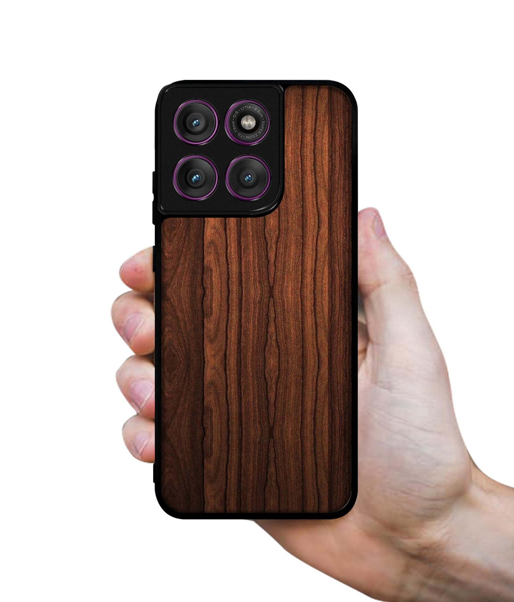 Brown Wooden Texture Designer 2D Printed Back Case Cover for Motorola Moto Edge 60 Pro 5G