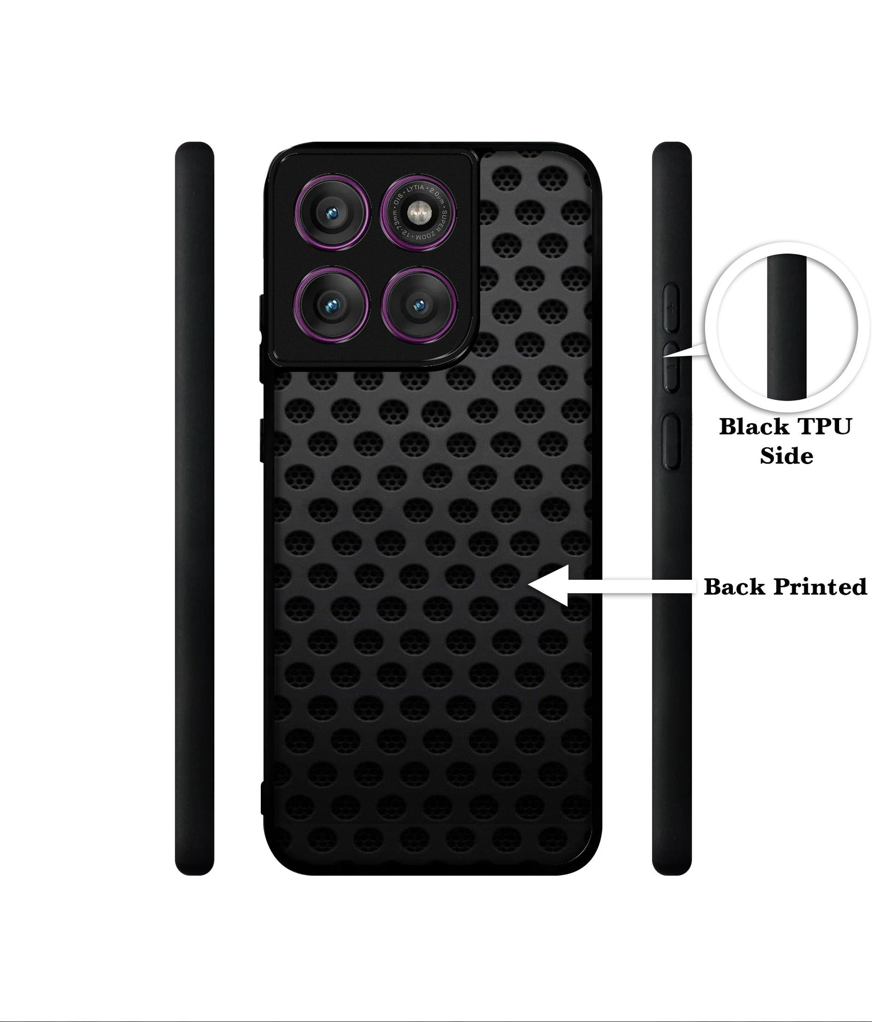 Black Circle Designer 2D Printed Back Case Cover for Motorola Moto Edge 60 Pro 5G
