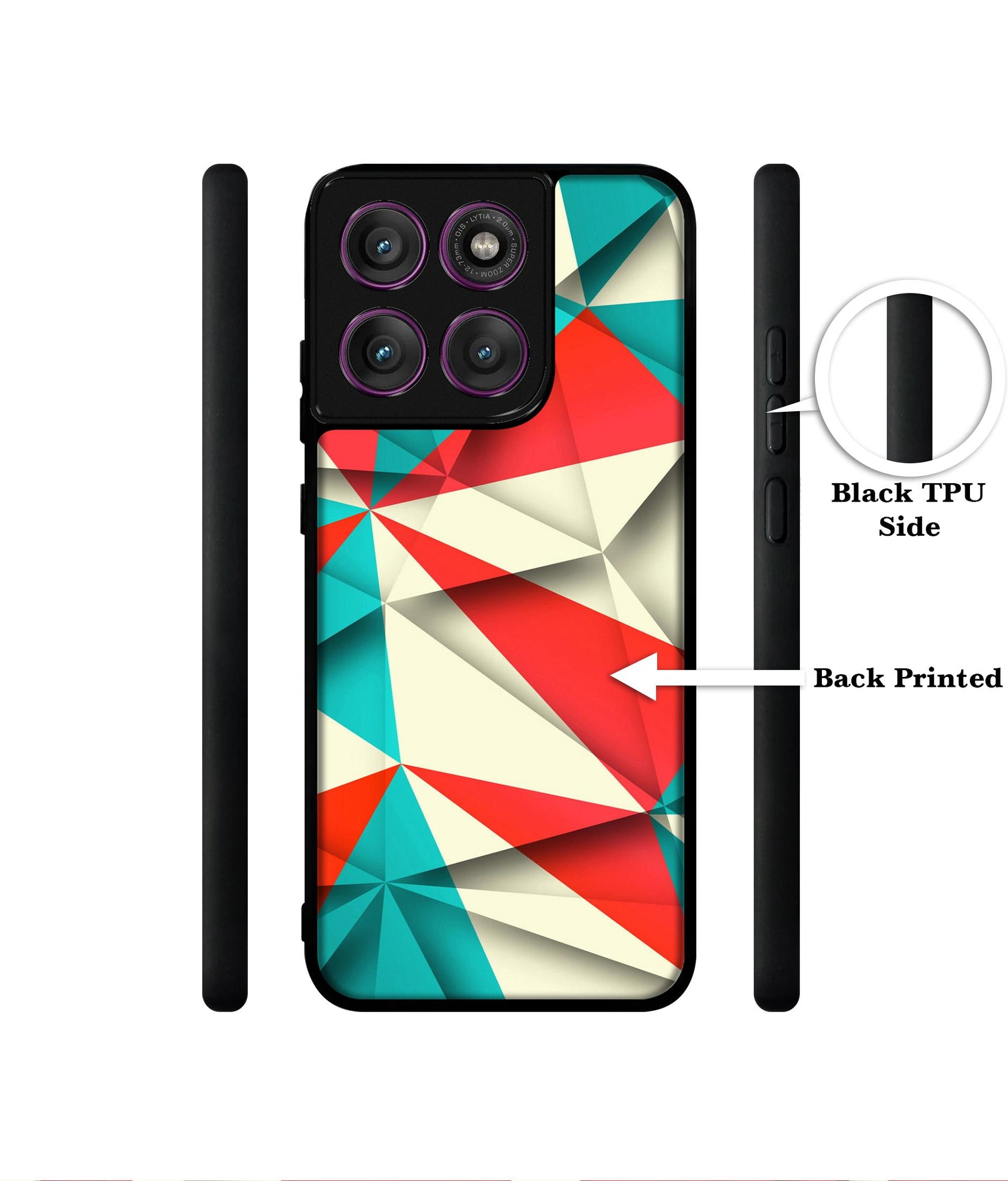 Red Blue White Pattern Designer 2D Printed Back Case Cover for Motorola Moto Edge 60 Pro 5G