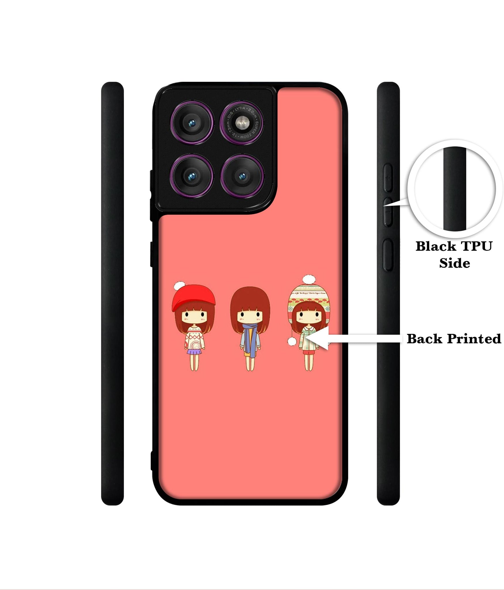 Cute Girls Designer 2D Printed Back Case Cover for Motorola Moto Edge 60 Pro 5G