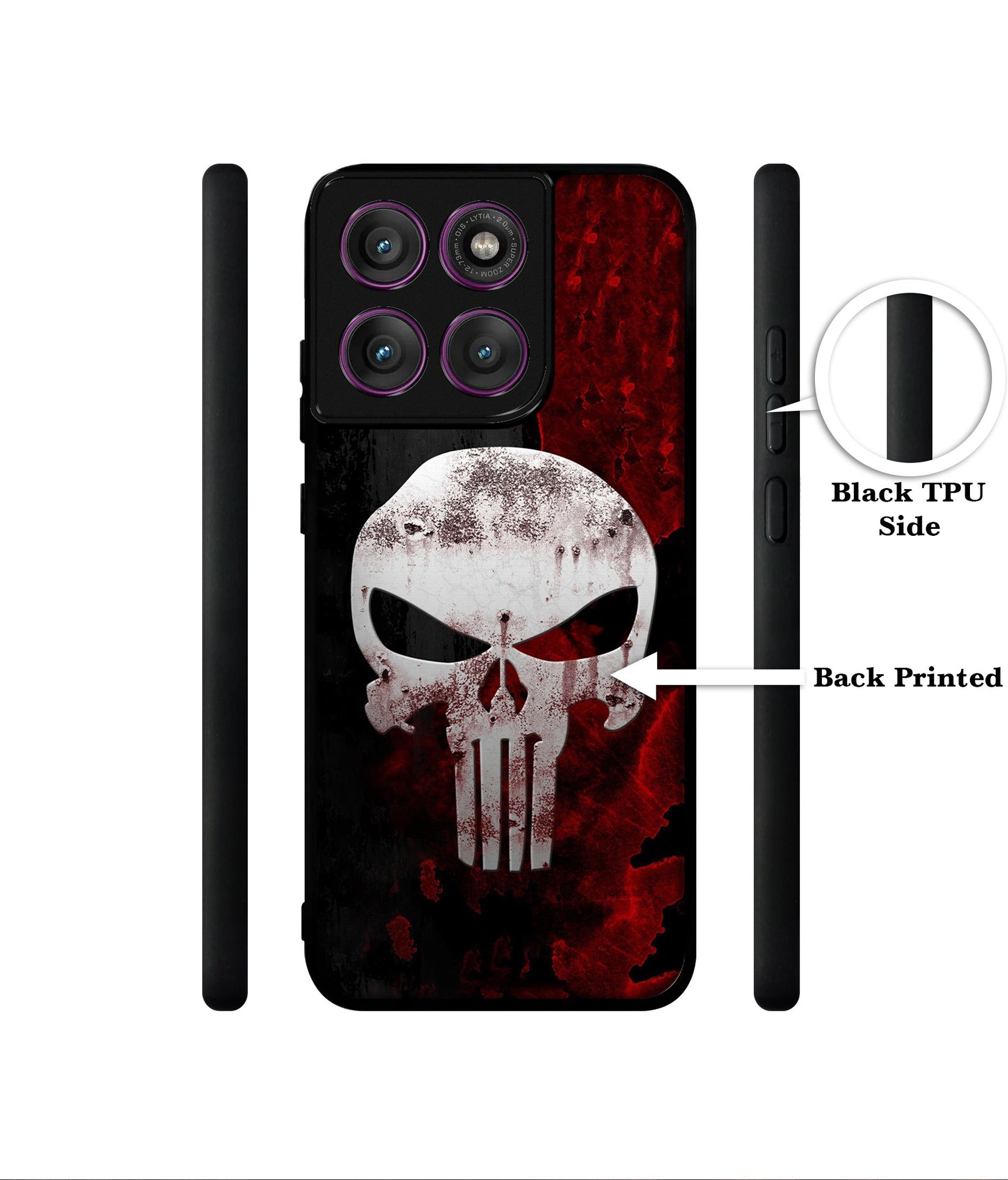 Punisher Skull Designer 2D Printed Back Case Cover for Motorola Moto Edge 60 Pro 5G
