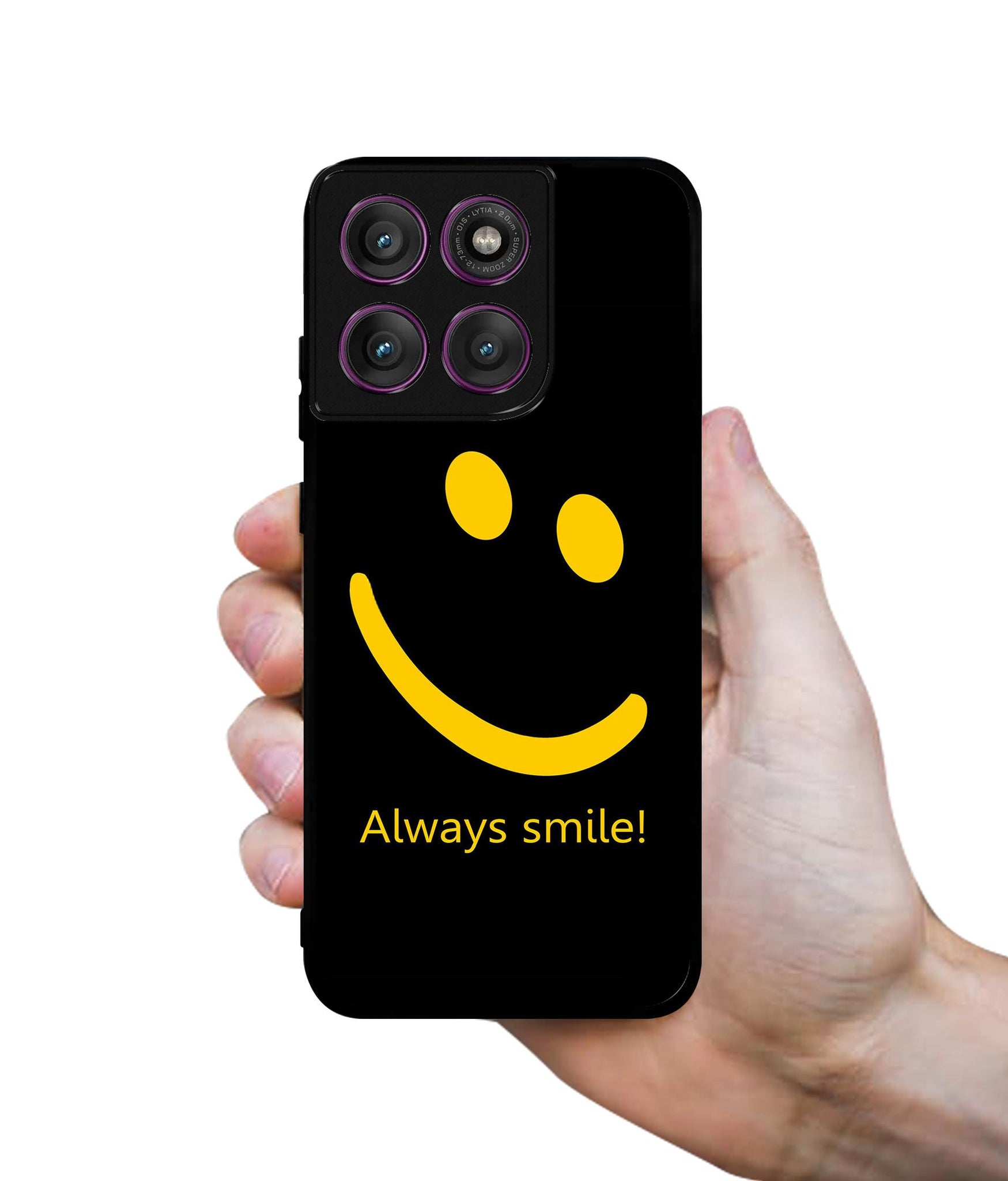 Always Smile Quote Designer 2D Printed Back Case Cover for Motorola Moto Edge 60 Pro 5G