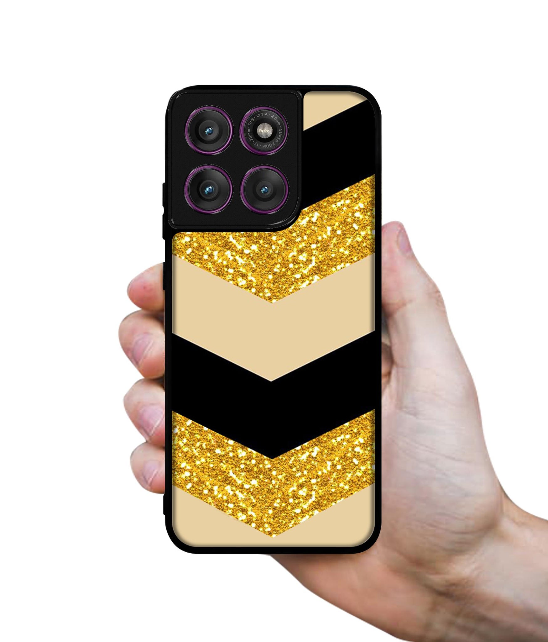 Black & Gold Designer 2D Printed Back Case Cover for Motorola Moto Edge 60 Pro 5G