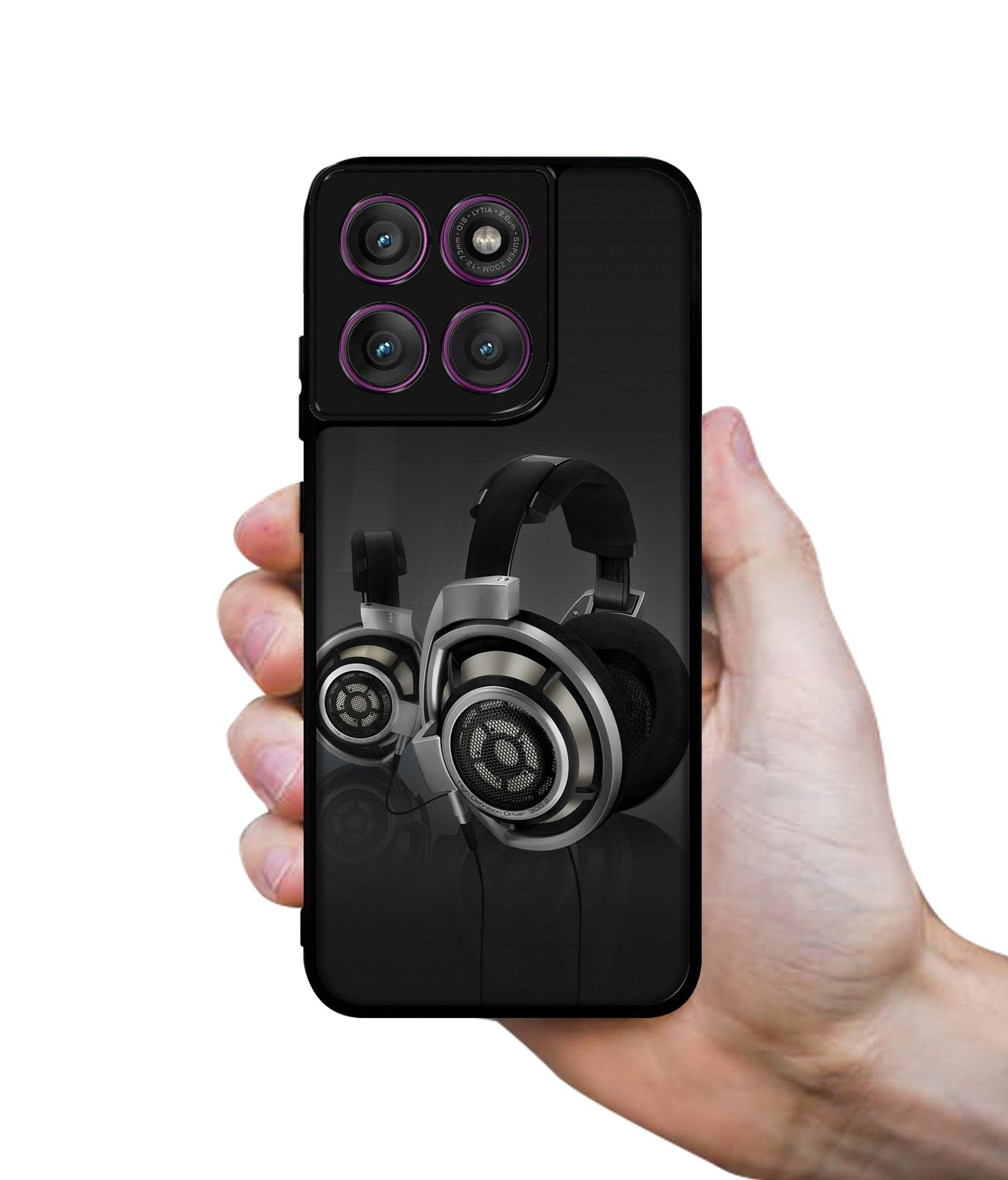 Head Phone Designer 2D Printed Back Case Cover for Motorola Moto Edge 60 Pro 5G