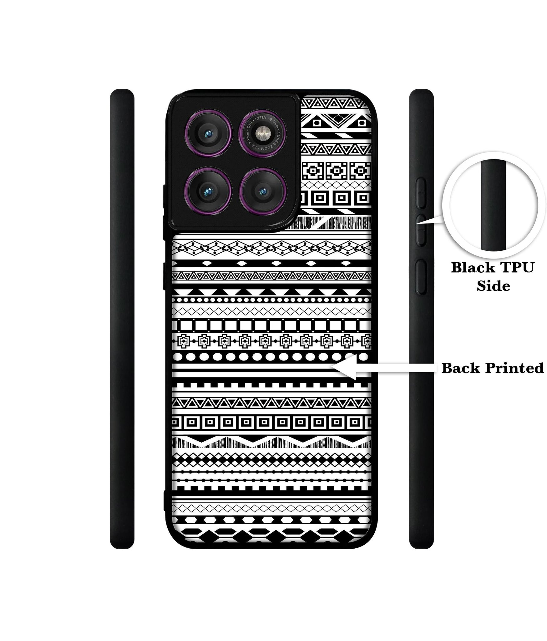 Black & White Patterns Designer 2D Printed Back Case Cover for Motorola Moto Edge 60 Pro 5G