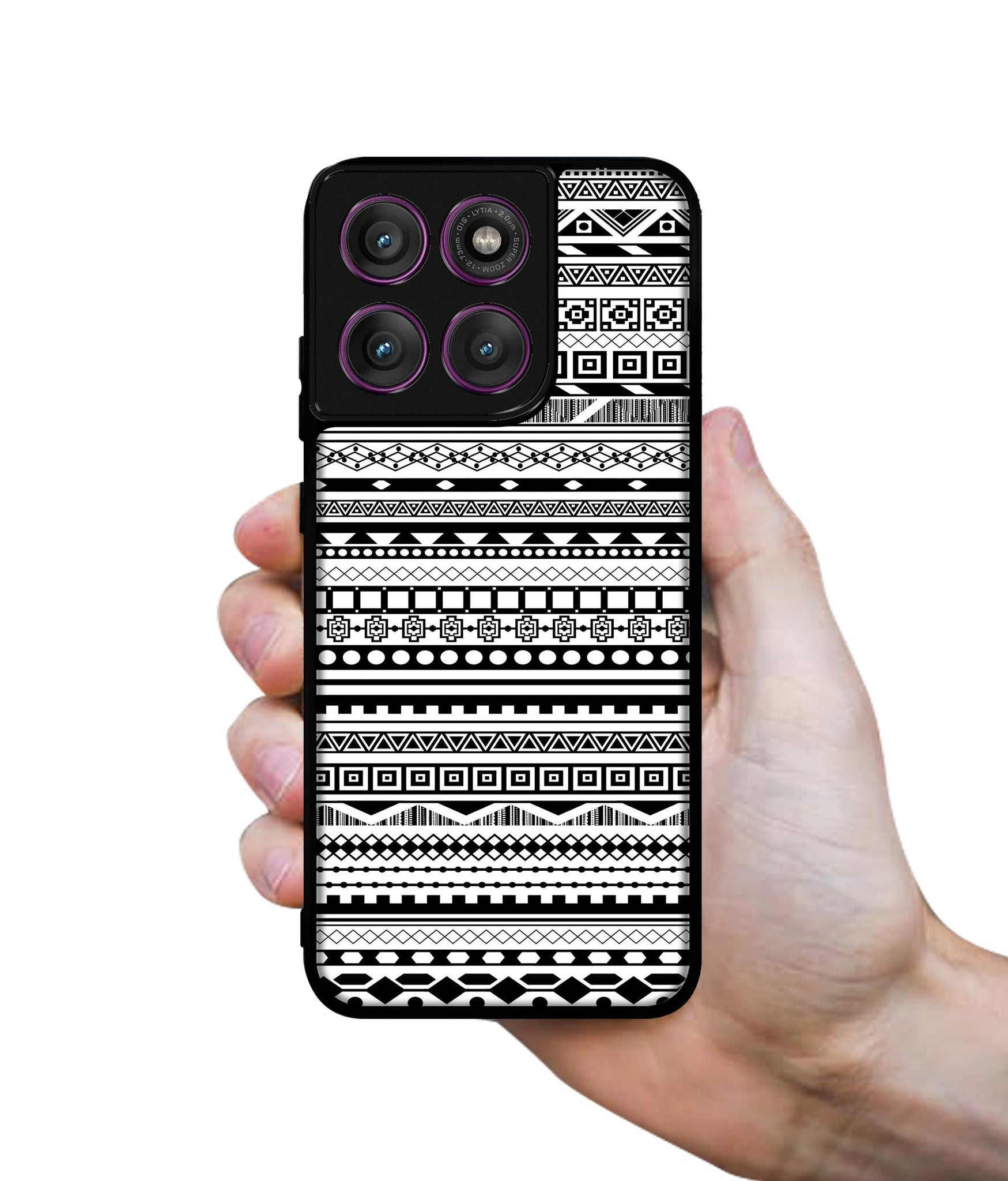 Black & White Patterns Designer 2D Printed Back Case Cover for Motorola Moto Edge 60 Pro 5G