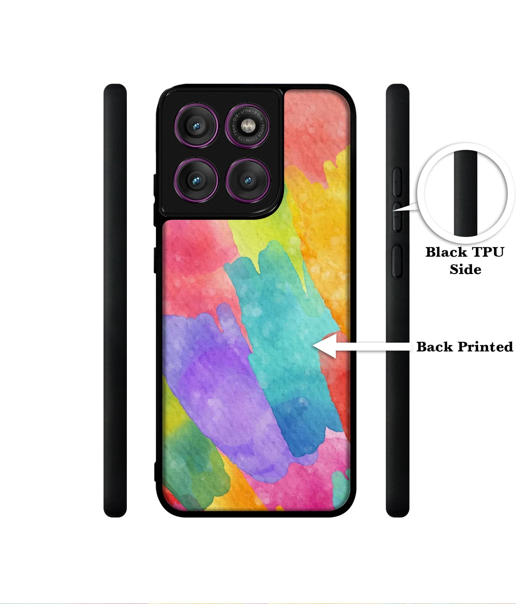 Water Paint Colorful Abstract Designer 2D Printed Back Case Cover for Motorola Moto Edge 60 Pro 5G