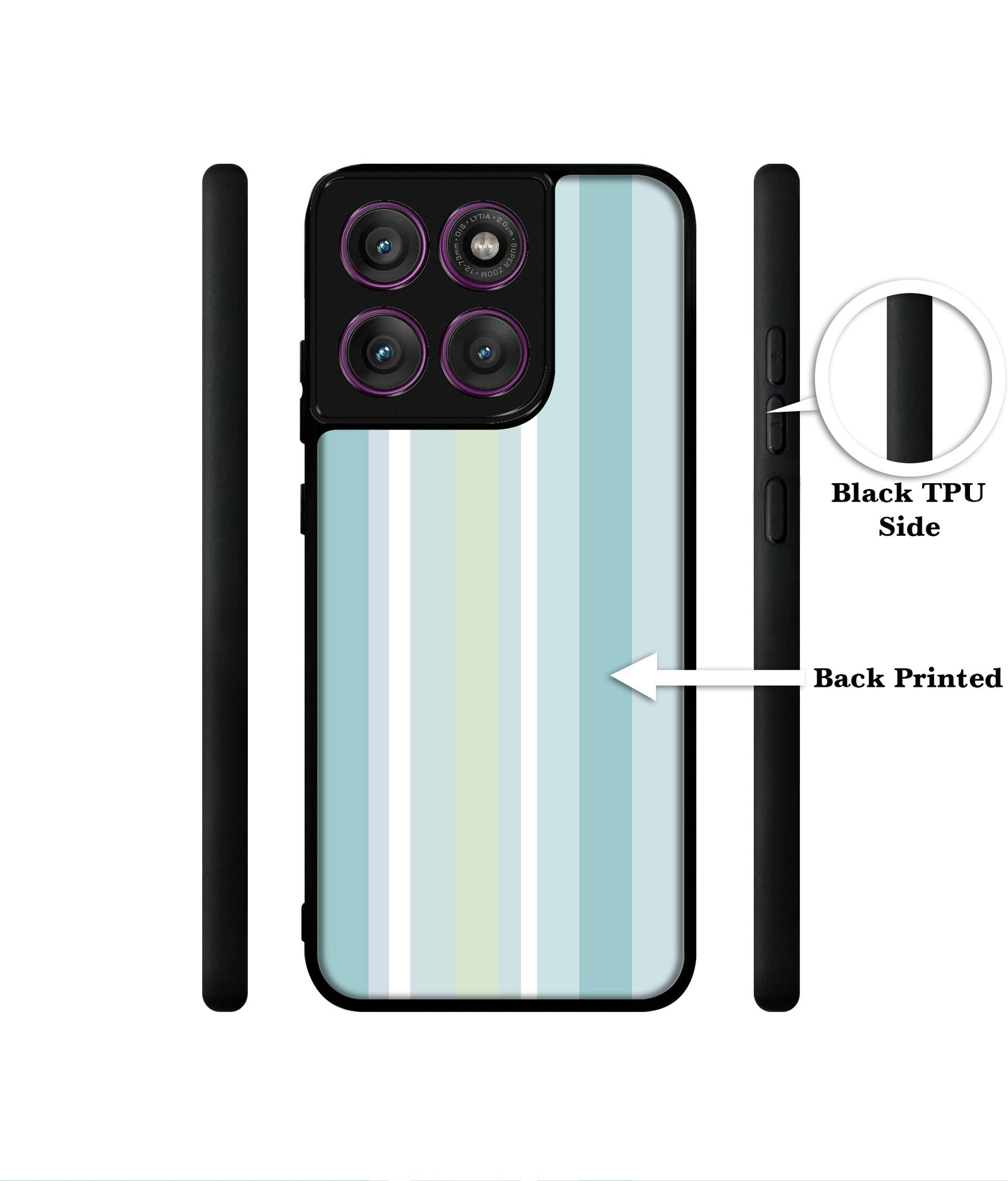 Light Green Stripes Designer 2D Printed Back Case Cover for Motorola Moto Edge 60 Pro 5G