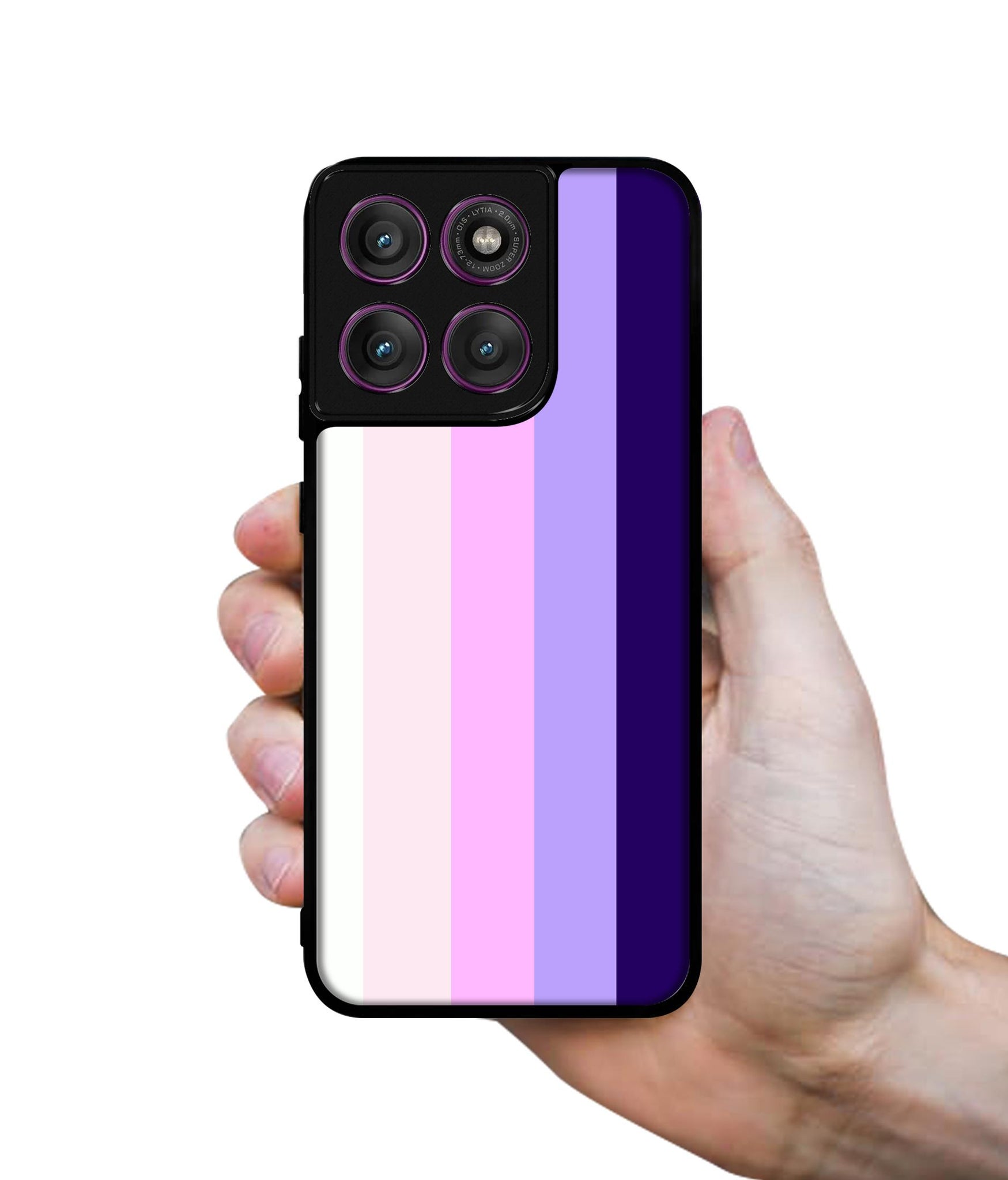 Pink and Purple Lines Designer 2D Printed Back Case Cover for Motorola Moto Edge 60 Pro 5G