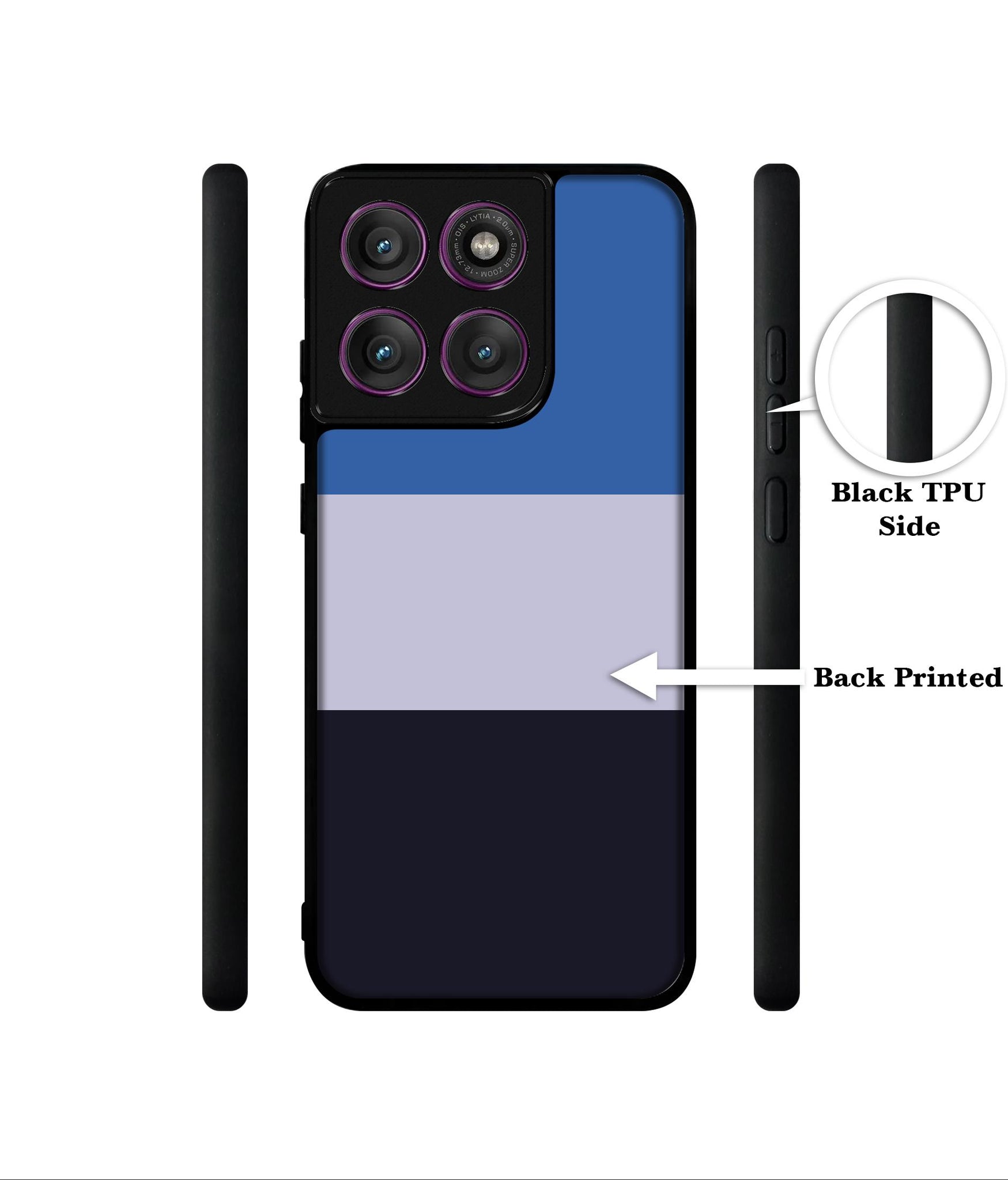 Three Color Stripes Designer 2D Printed Back Case Cover for Motorola Moto Edge 60 Pro 5G