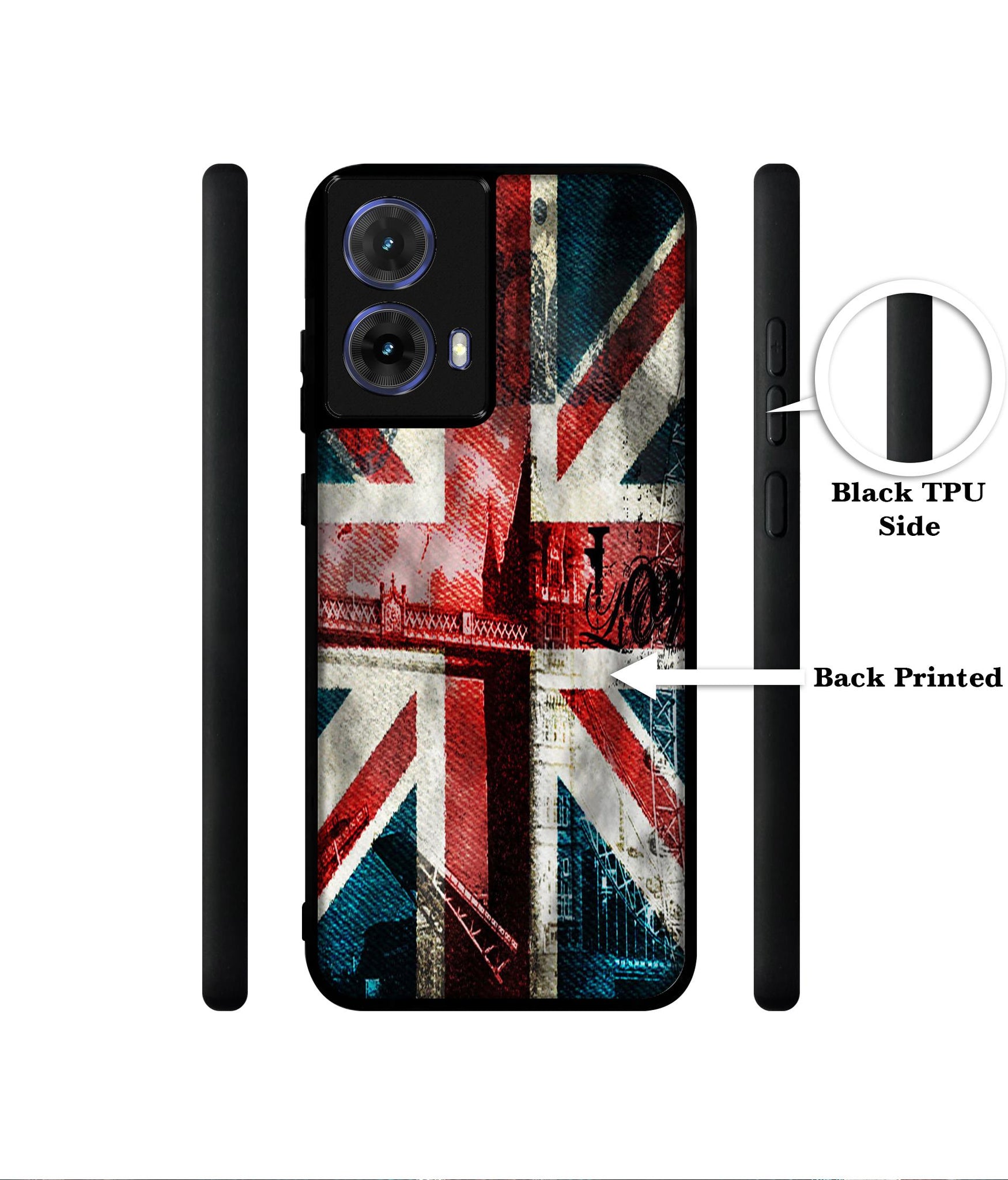 London Flag wallpaper Designer 2D Printed Back Case Cover for Motorola Moto G85 5G
