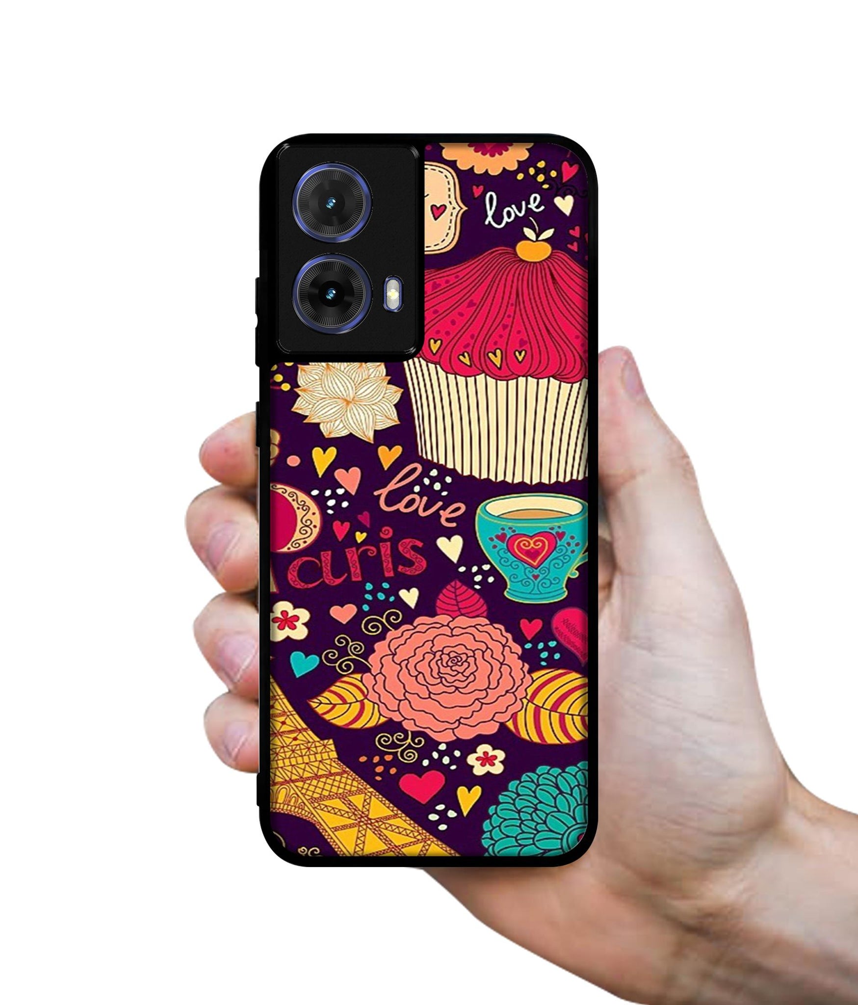 Paris Flower Love Designer 2D Printed Back Case Cover for Motorola Moto G85 5G