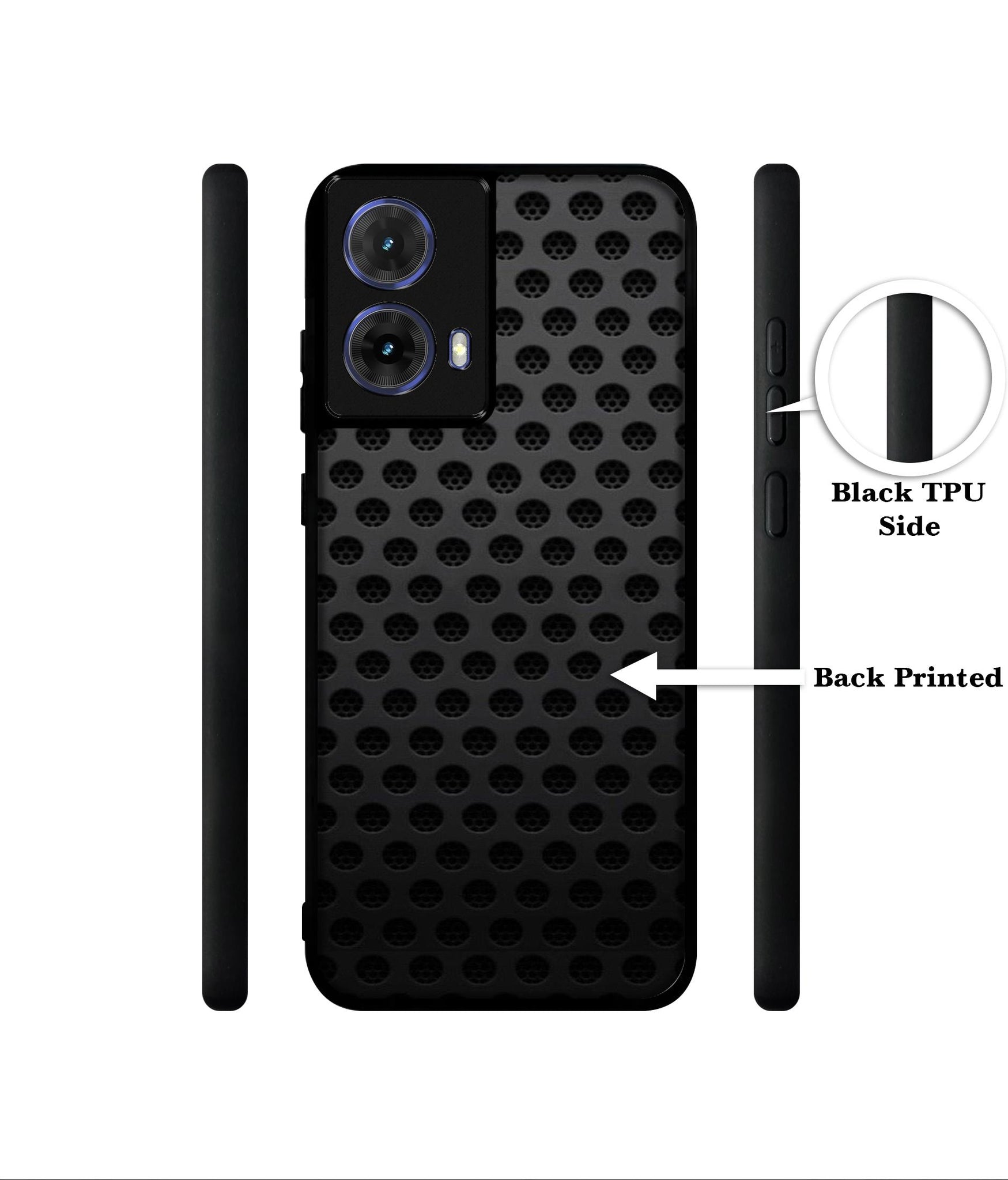 Black Circle Designer 2D Printed Back Case Cover for Motorola Moto G85 5G