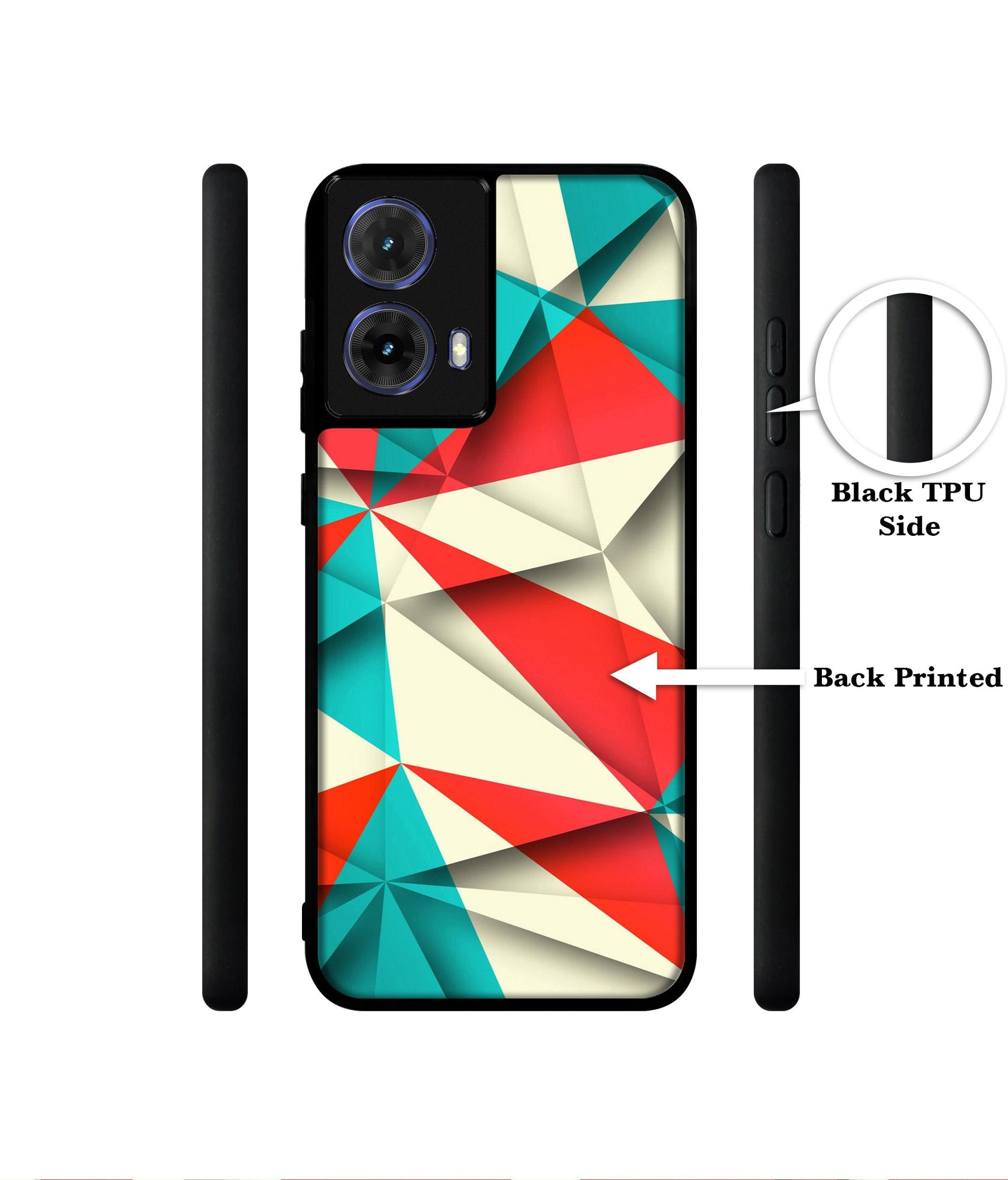 Red Blue White Pattern Designer 2D Printed Back Case Cover for Motorola Moto G85 5G