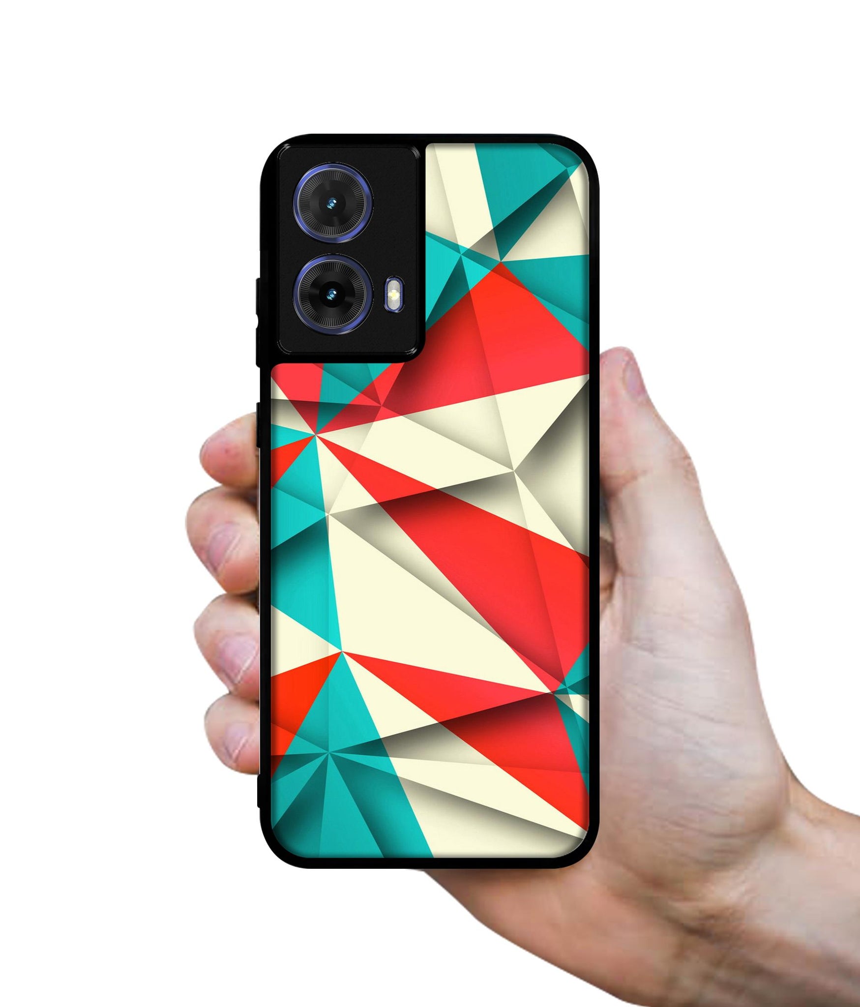 Red Blue White Pattern Designer 2D Printed Back Case Cover for Motorola Moto G85 5G