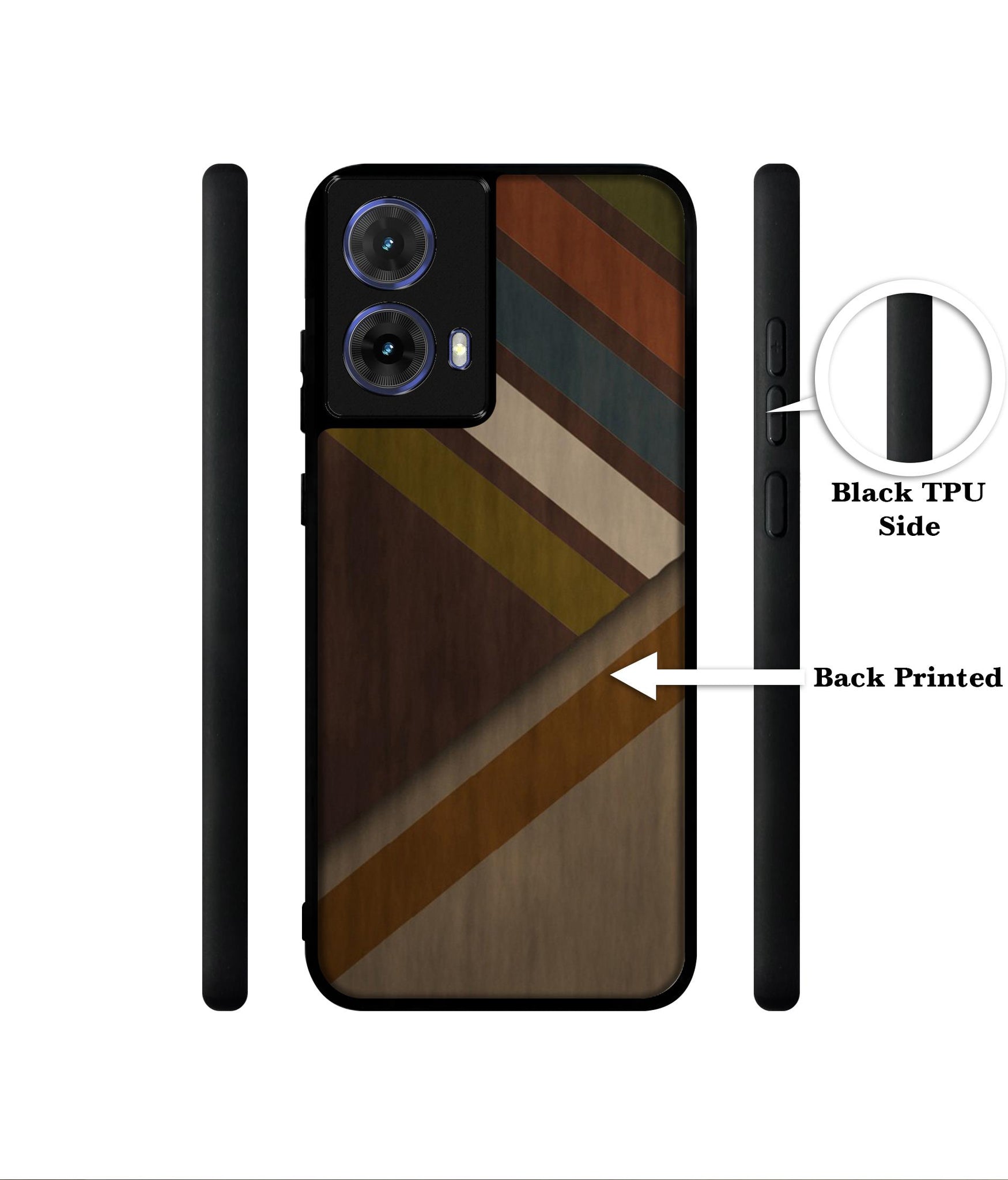 Colorful Wooden Pattern Designer 2D Printed Back Case Cover for Motorola Moto G85 5G