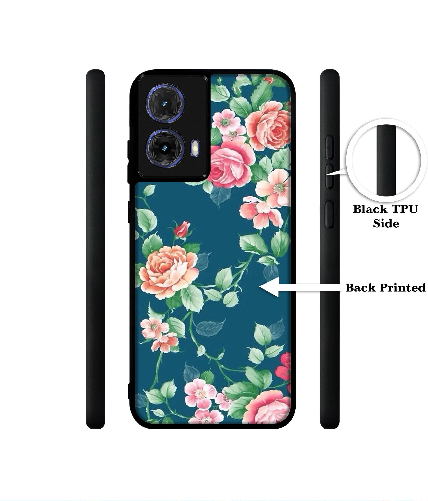 Vintage Floral Designer 2D Printed Back Case Cover for Motorola Moto G85 5G