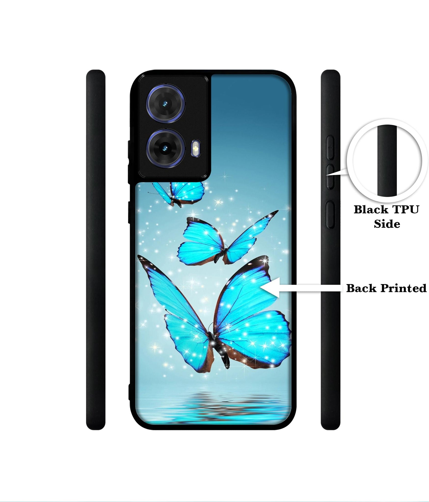 Flying Butterflies Designer 2D Printed Back Case Cover for Motorola Moto G85 5G