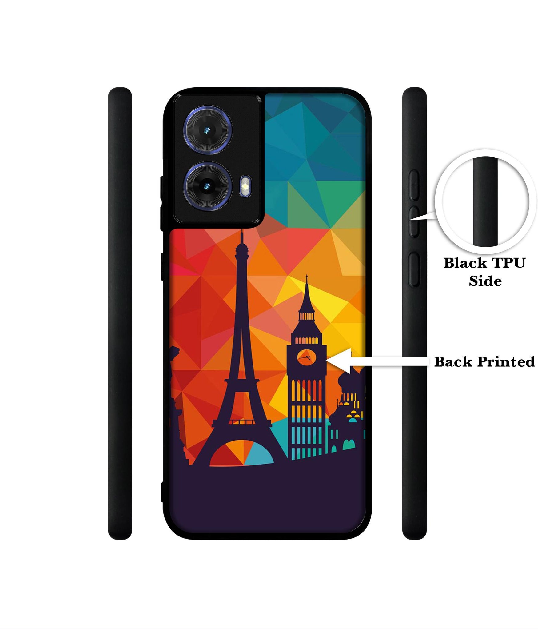 Colored Paris Designer 2D Printed Back Case Cover for Motorola Moto G85 5G